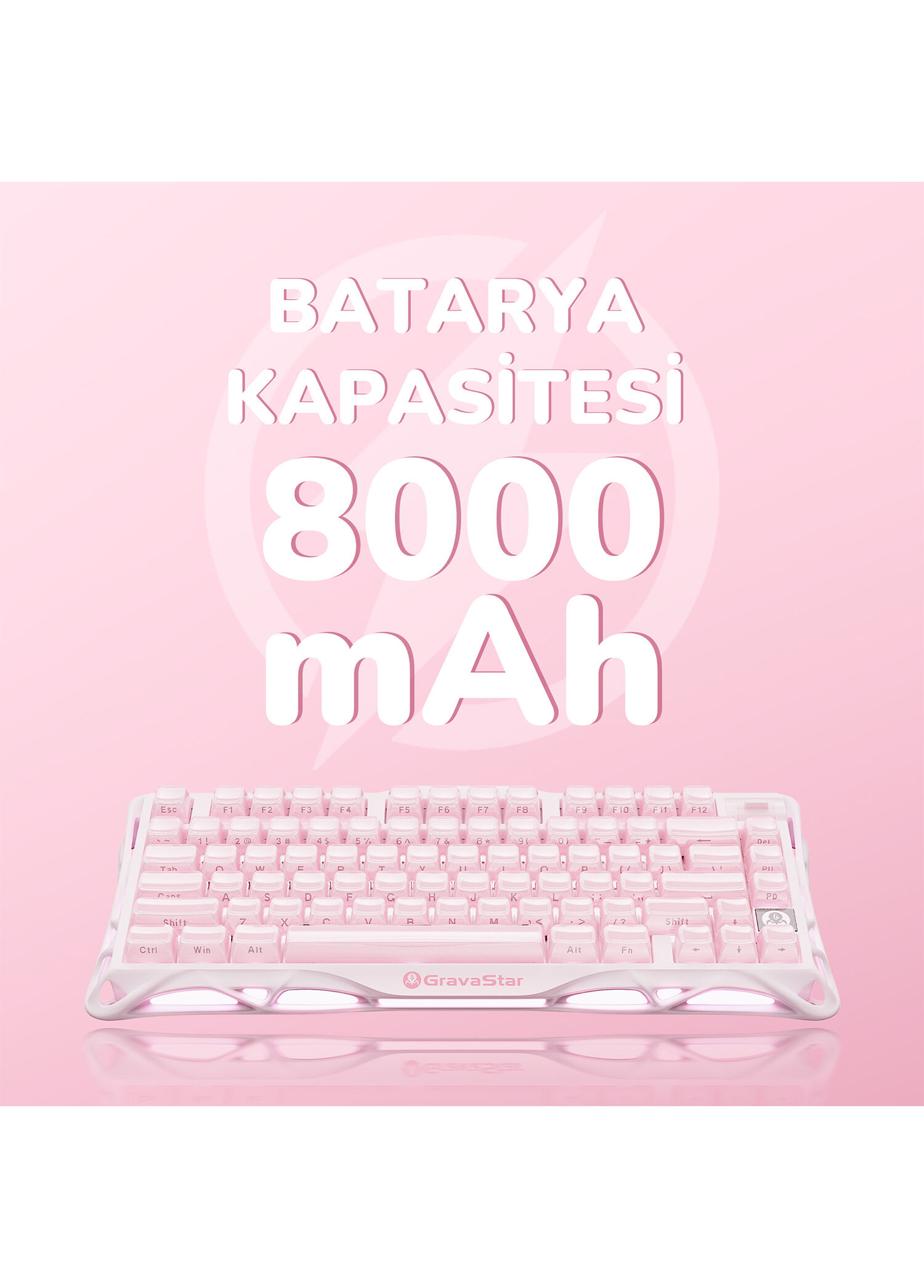Gravastar - Mercury K1 RGB Special Edition Pembe Kablosuz Mekanik