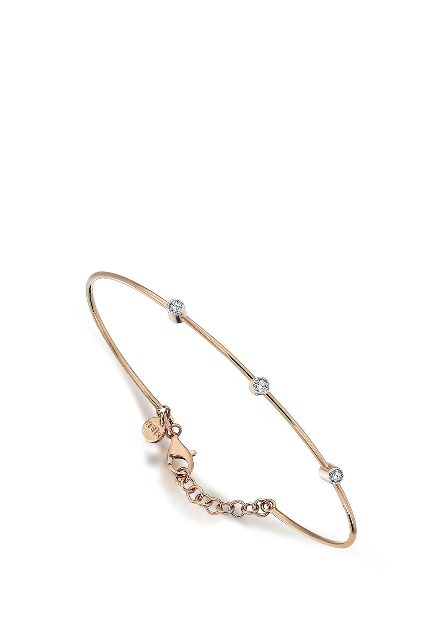 Triple Dia Bangle 14 Ayar Rose Altın Kadın Pırlanta Bileklik