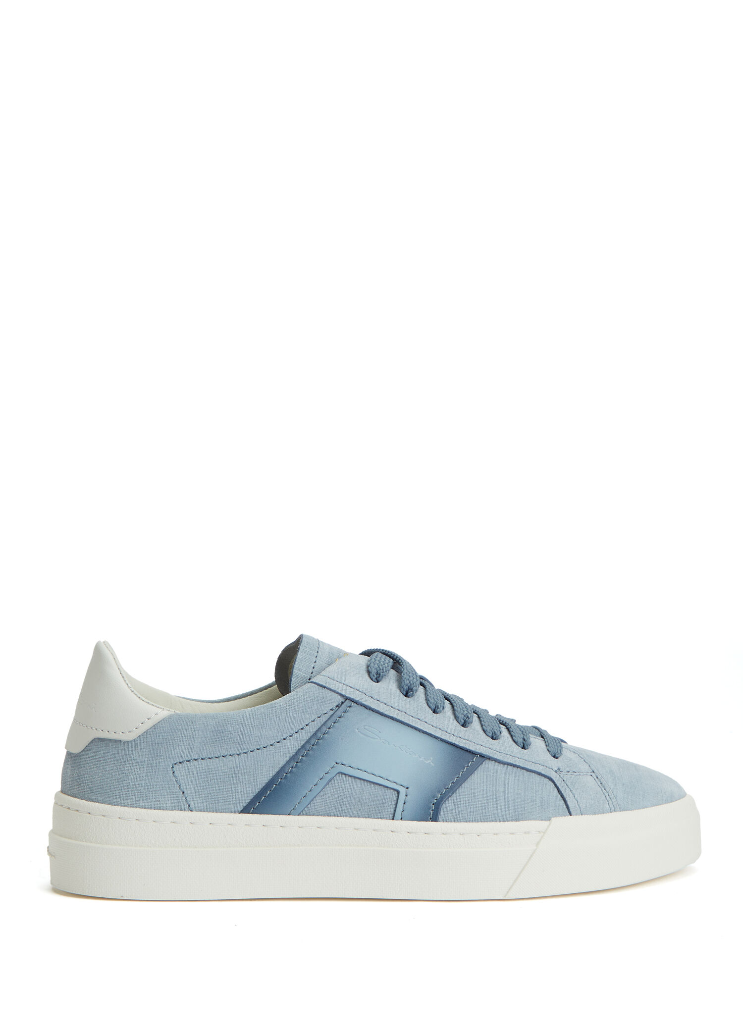 Açık Mavi Dokulu Erkek Deri Sneaker