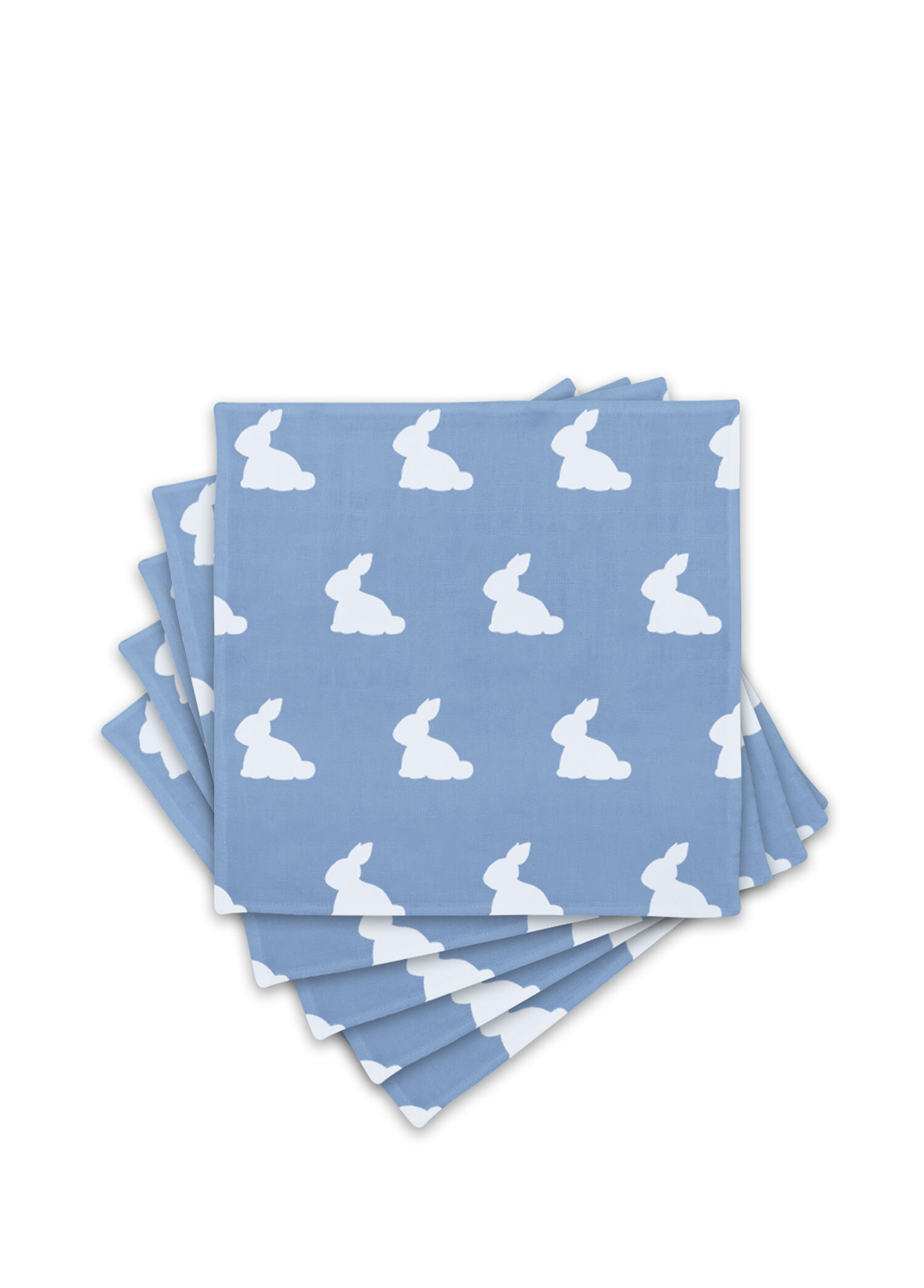 %100 Pamuk Mono Lapin Royal Blue Müslin 5’li Bebek Omuz Bezi 40 x 40 cm