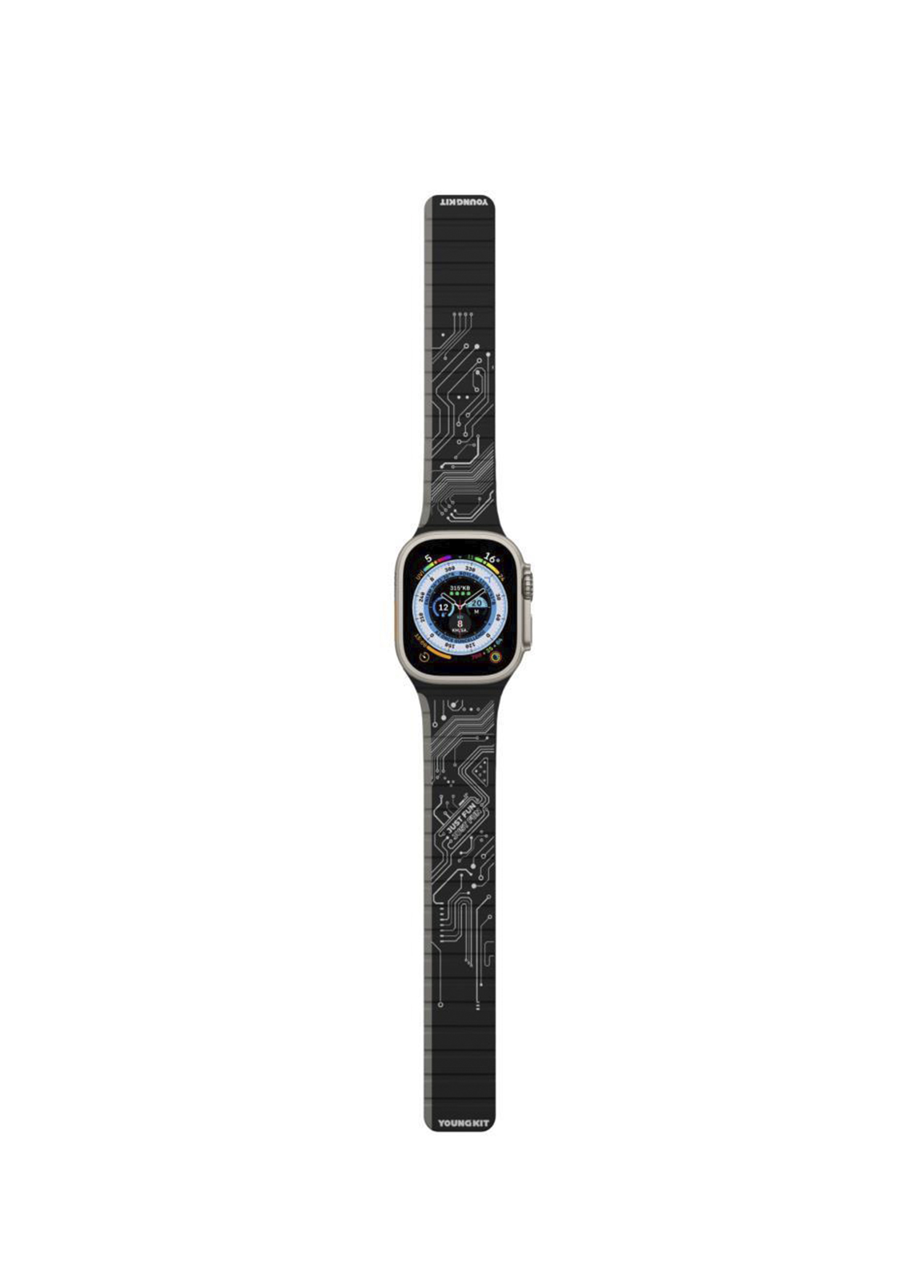 Futuristic Apple Watch Uyumlu 38/40/41 mm Siyah Akıllı Saat Kordonu