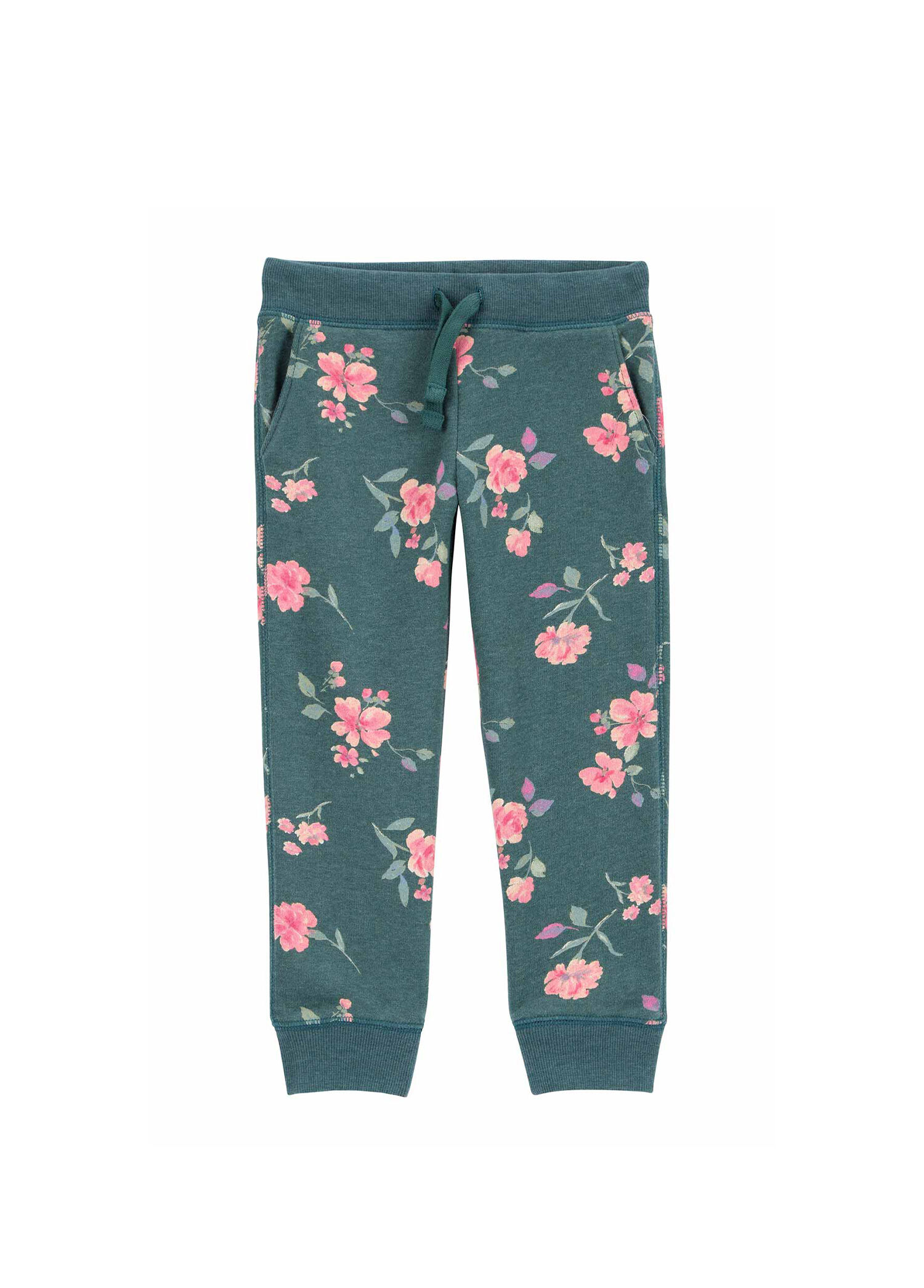 Çiçek Desenli Kız Çocuk Jogger Pantolon