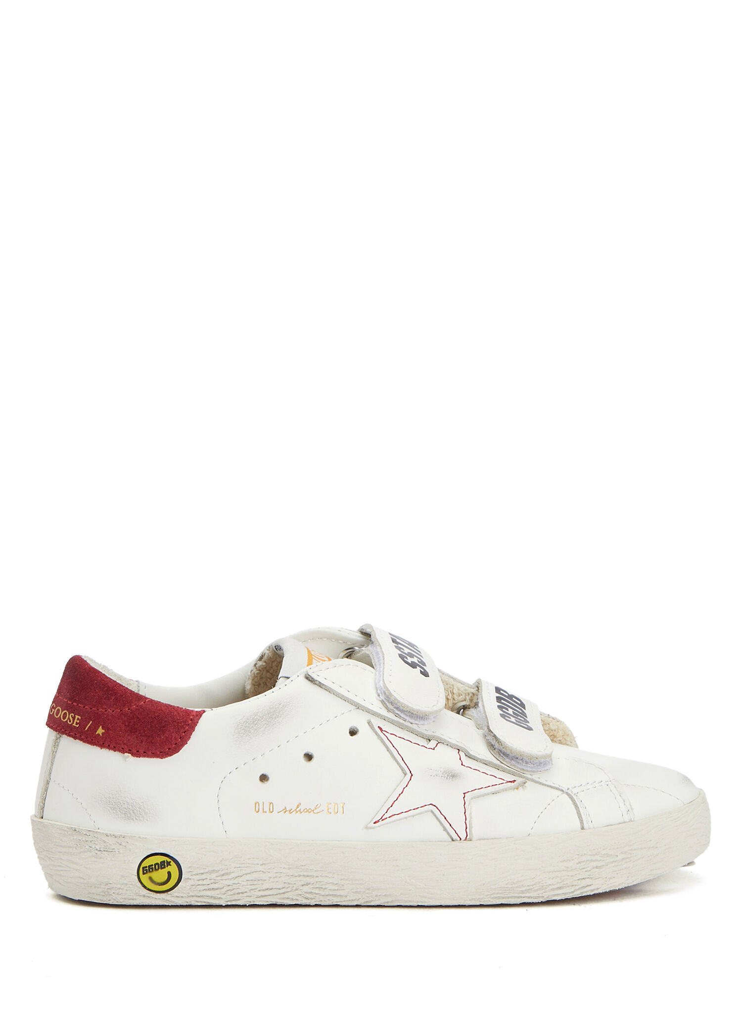 Old School Kırmızı Beyaz Unisex Çocuk Deri Sneaker