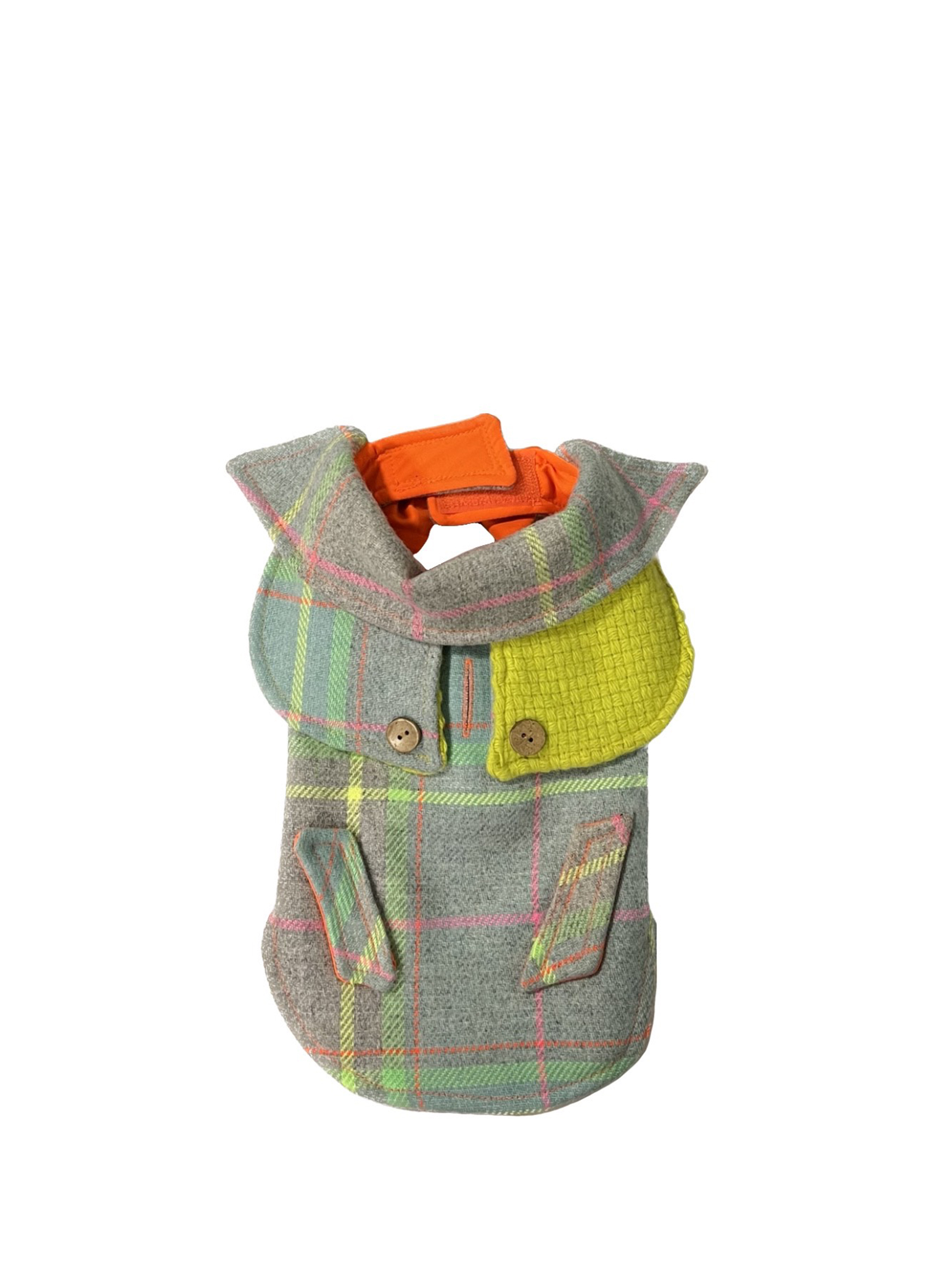 Tartan Gri Köpek Ceketi