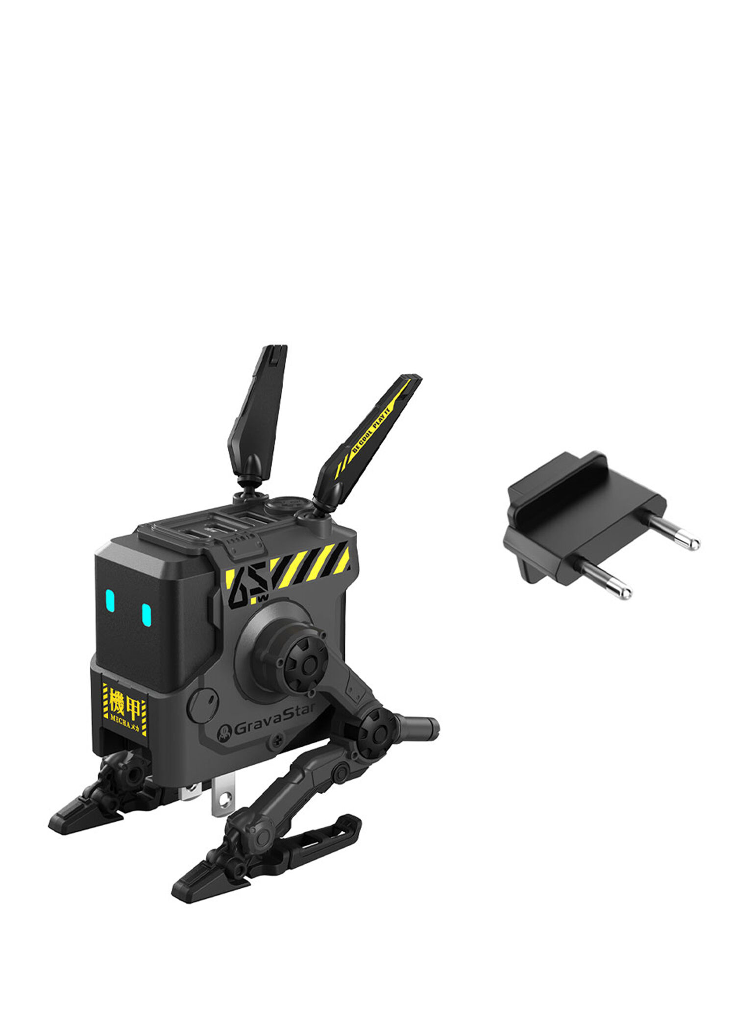 Alpha65 Gri Robot Figürlü Hızlı Şarj Adaptörü 65W