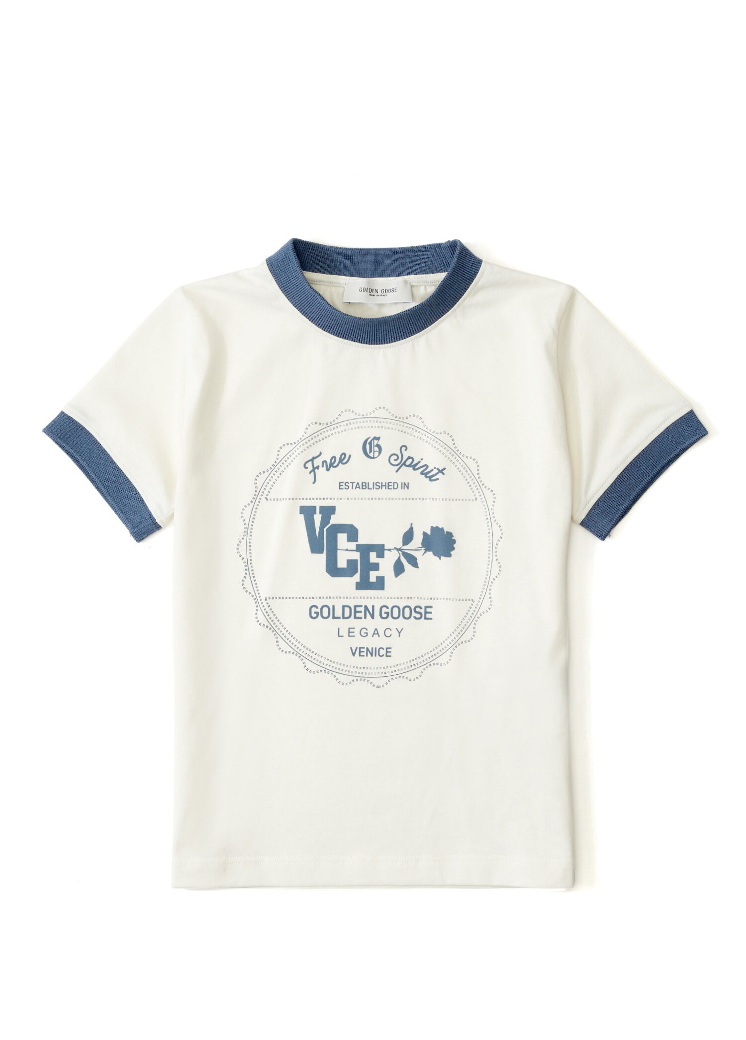 Beyaz Mavi Erkek Çocuk T-shirt
