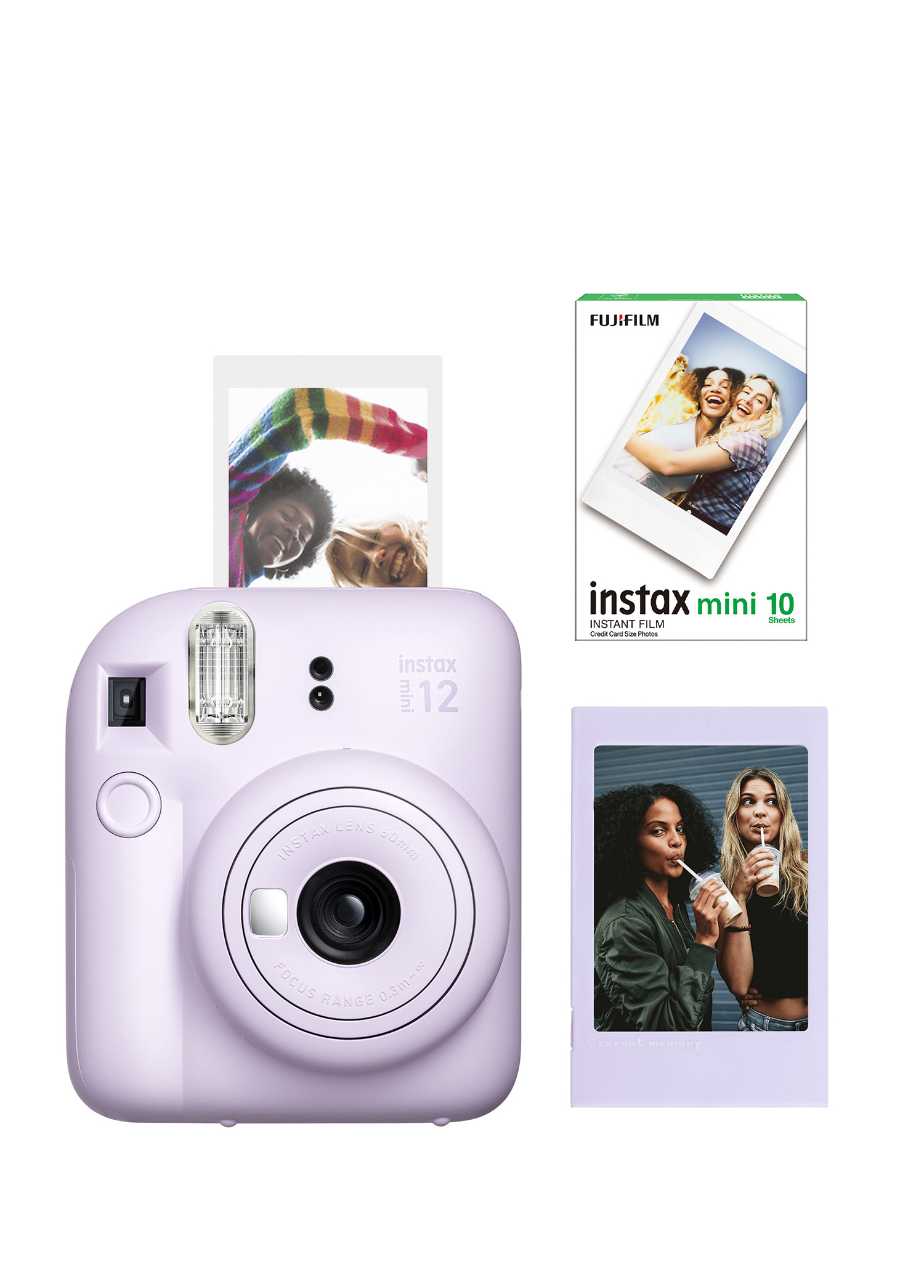 Instax Mini 12 Lila Fotoğraf Makinesi + 10'lu Mini Film ve Çerçeve Seti