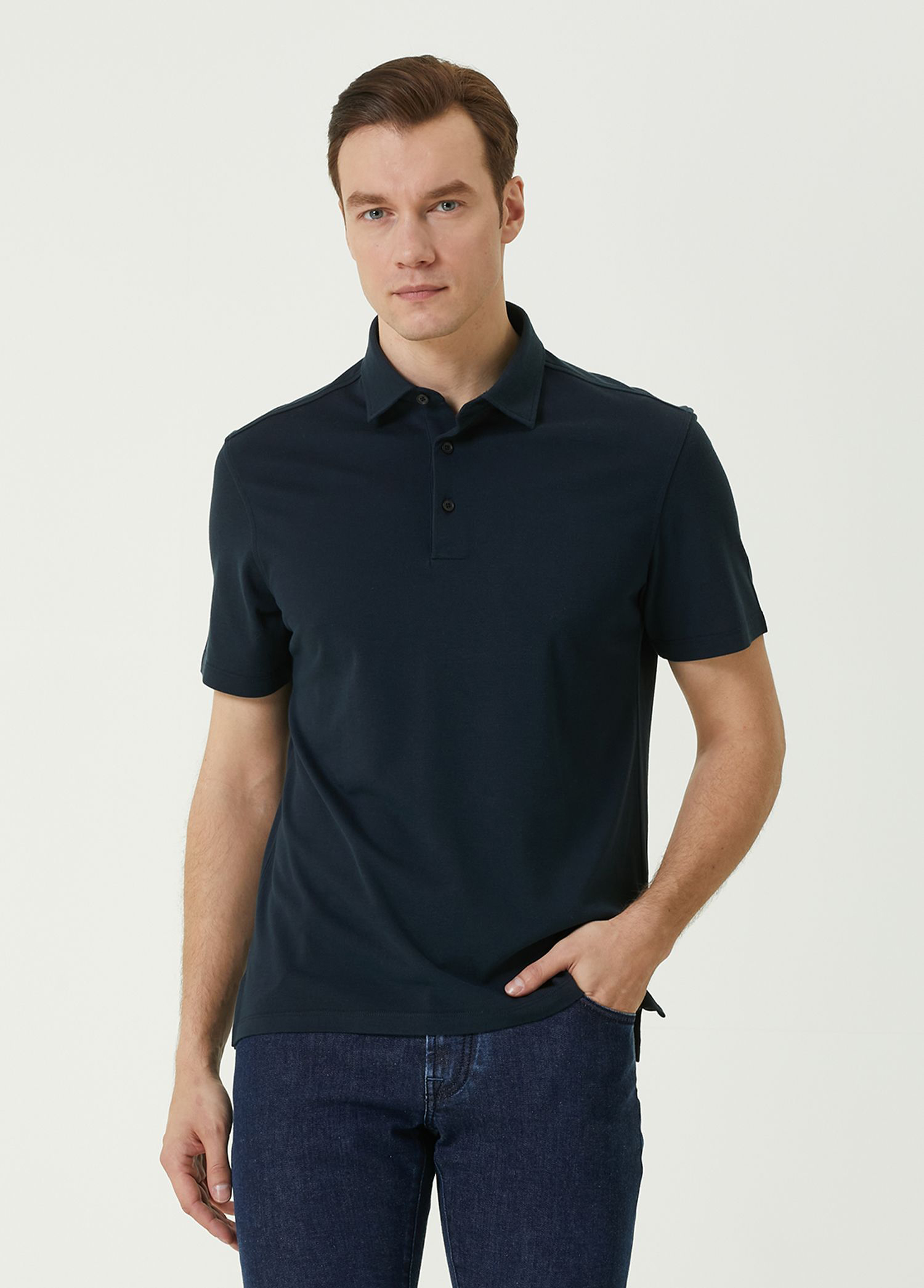 Lacivert Polo Yaka T-shirt