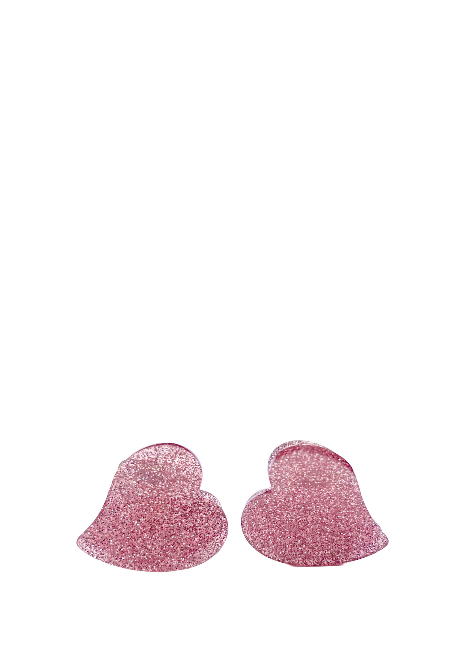 Glitter Pink Mini Kalp Kız Çocuk Kemik Toka
