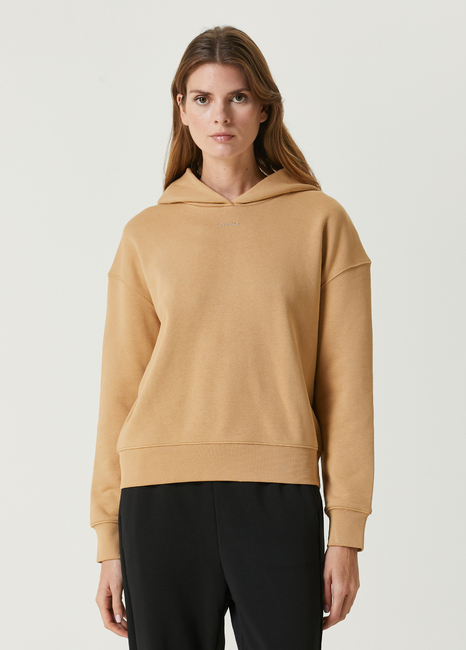 Relaxed Fit Kahverengi Organik Pamuk Sweatshirt