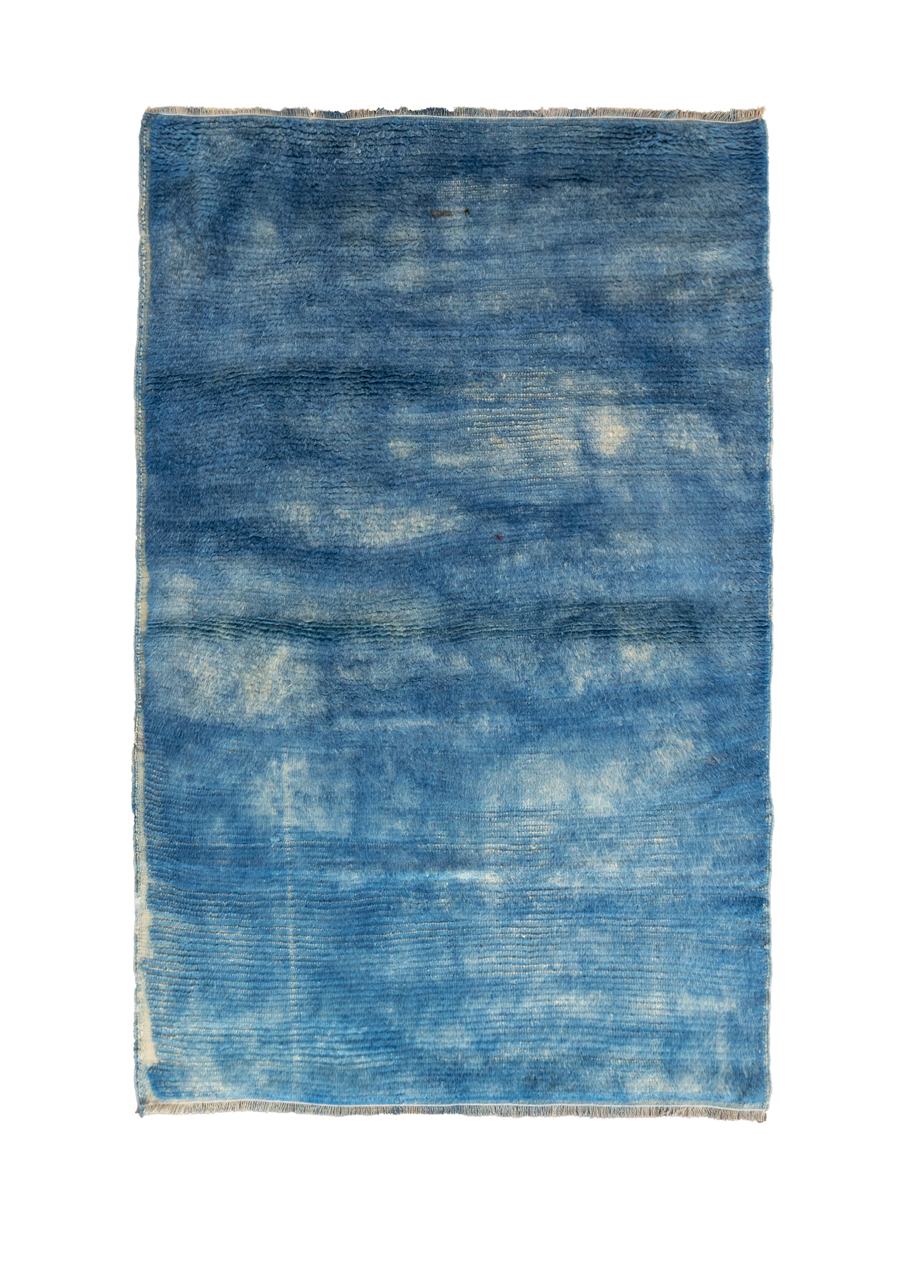 Bluish Mavi Abrajlı El Dokuma Tülü Halı 128x198 cm