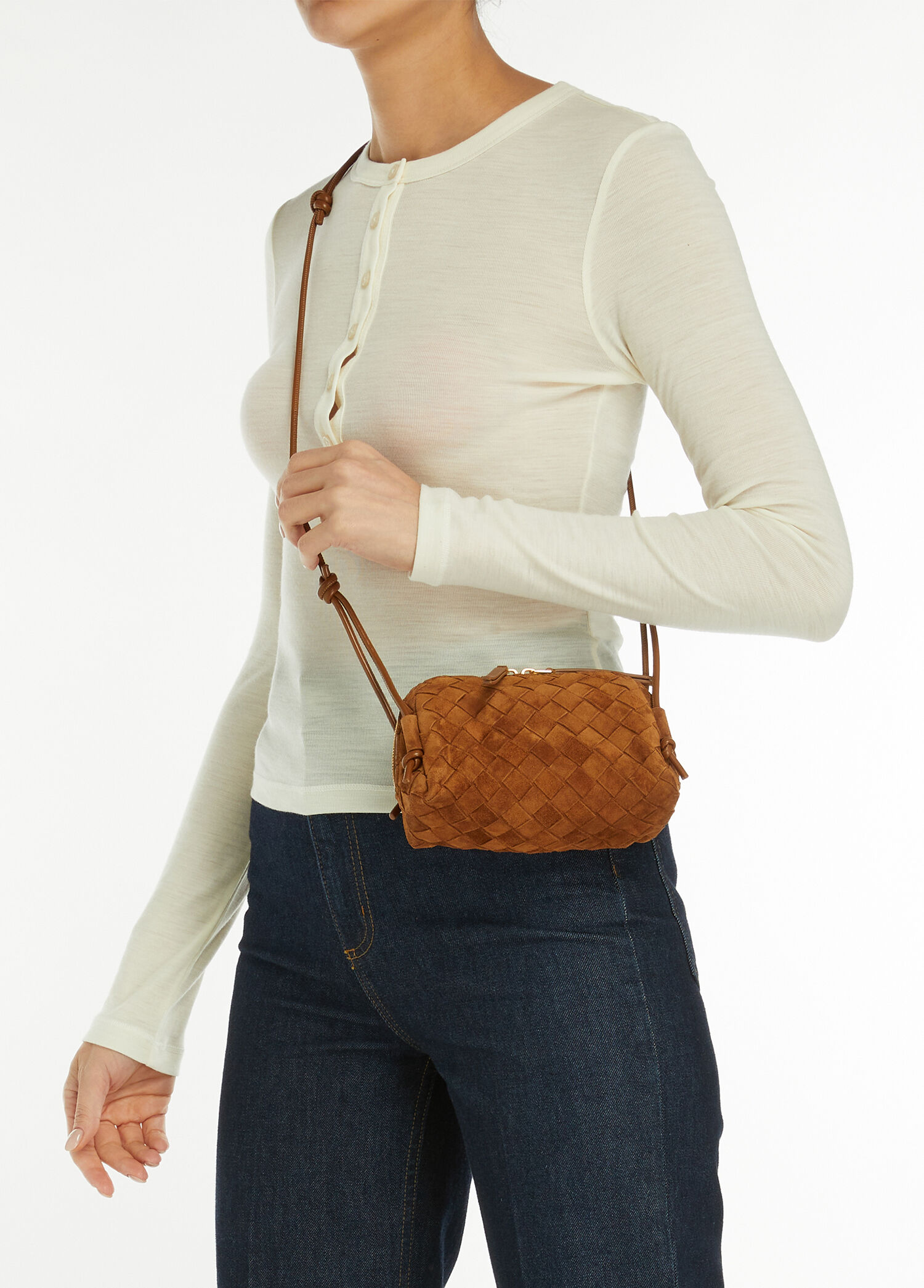 Bottega Veneta Taba Kadın Taba Kadın Süet Omuz Çantası 1890096