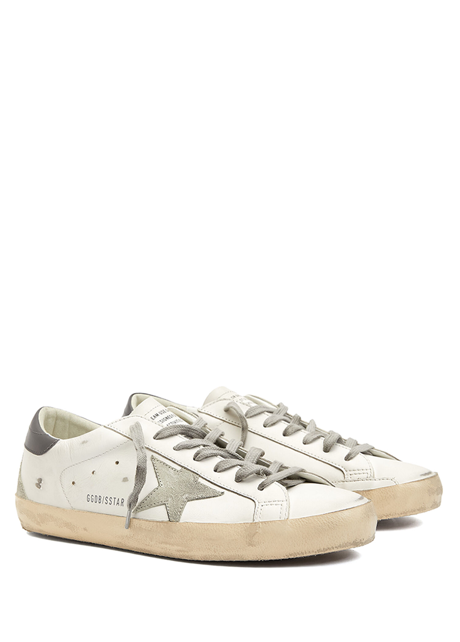 Golden Goose Beyaz-Gri Erkek Super-Star Beyaz Gri Erkek Deri