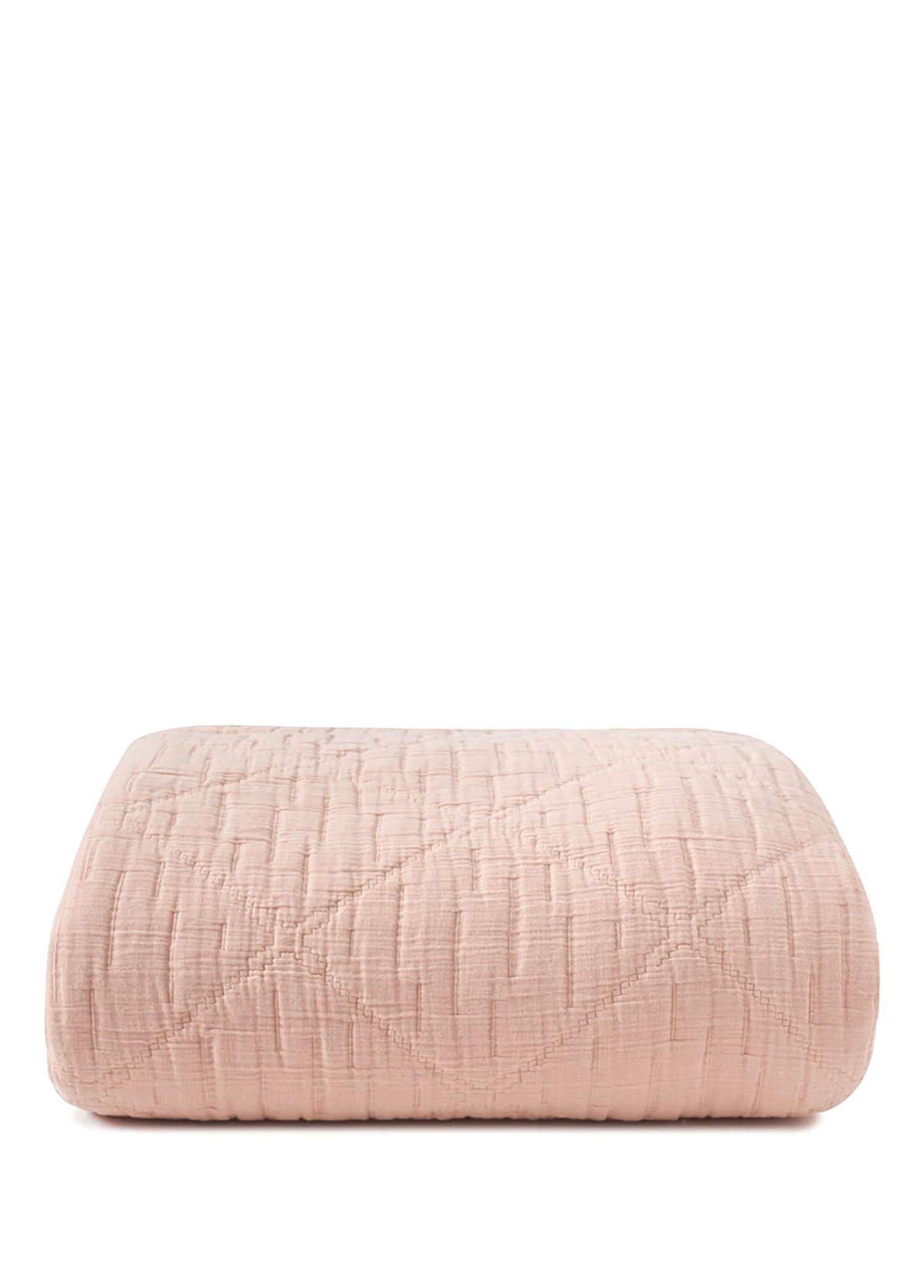 Atik Transcented Pembe Pamuklu Dolgulu King Size Yatak Örtüsü 240 x 240 cm