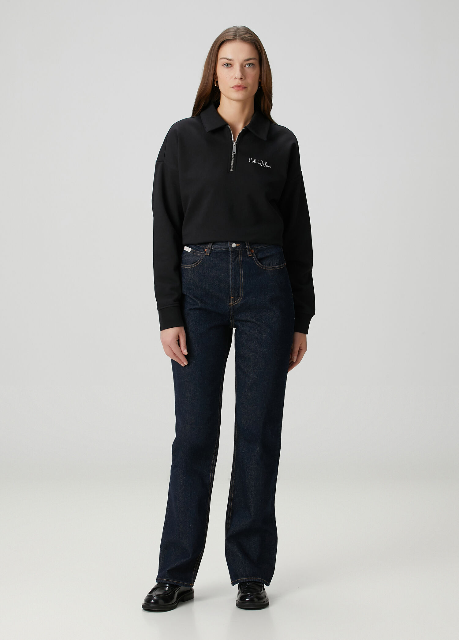 Koyu Mavi Straight Bootcut Jean Pantolon