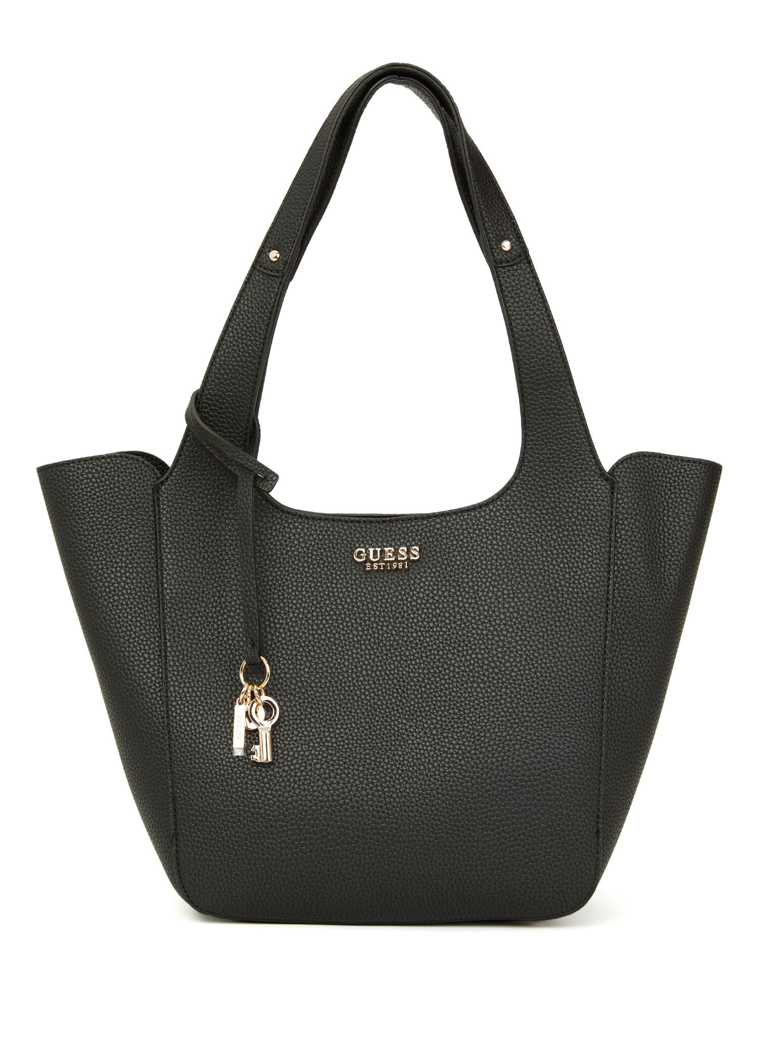 Guess - Calista Black Textured Women's Handbag