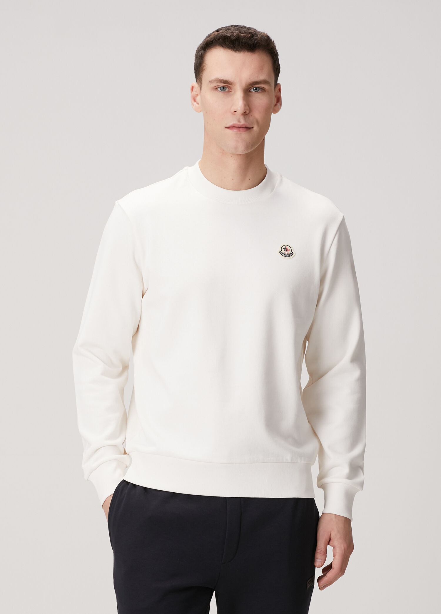 Beyaz Logo Detaylı Sweatshirt