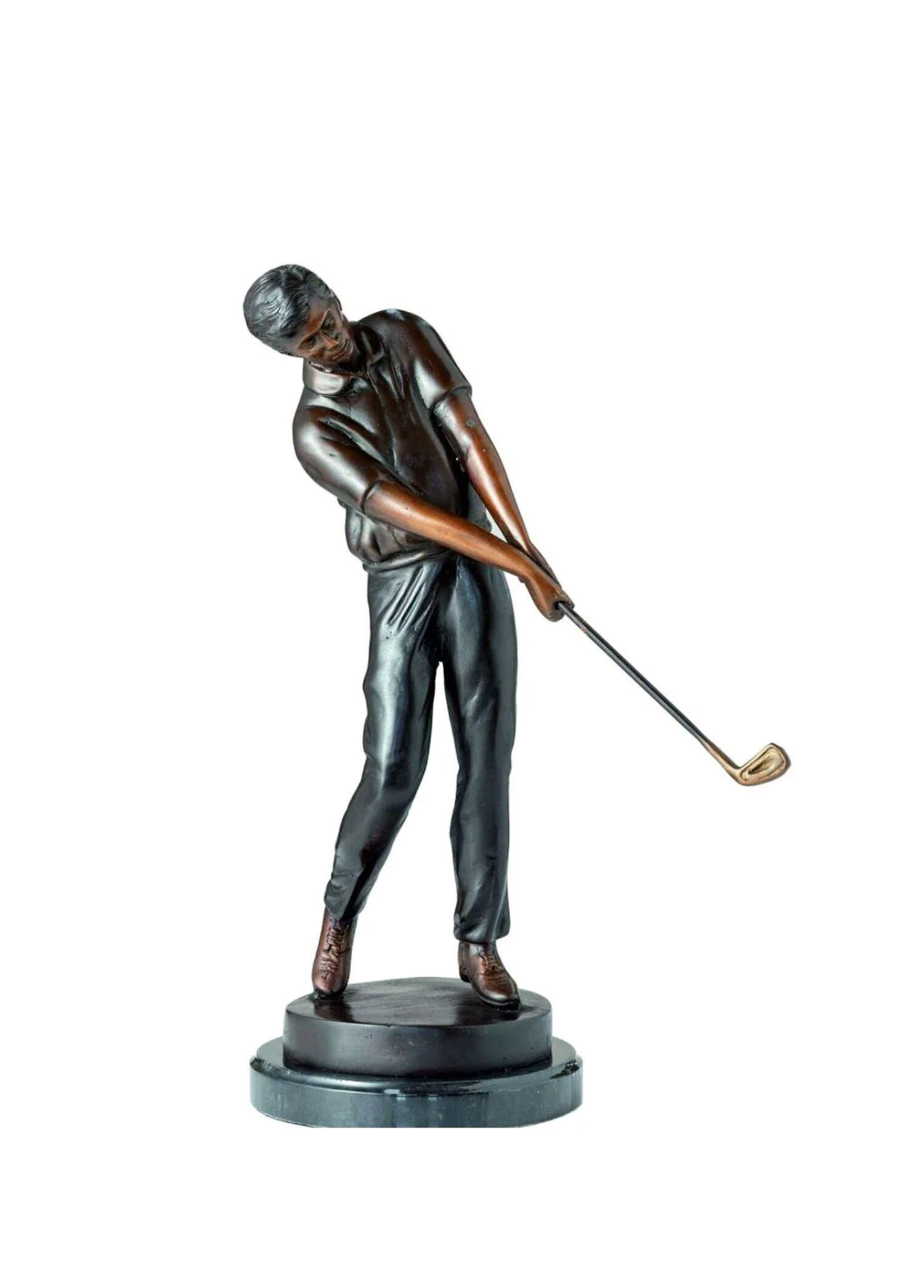 Golfçü Vuruşu Bronz Dekoratif Obje
