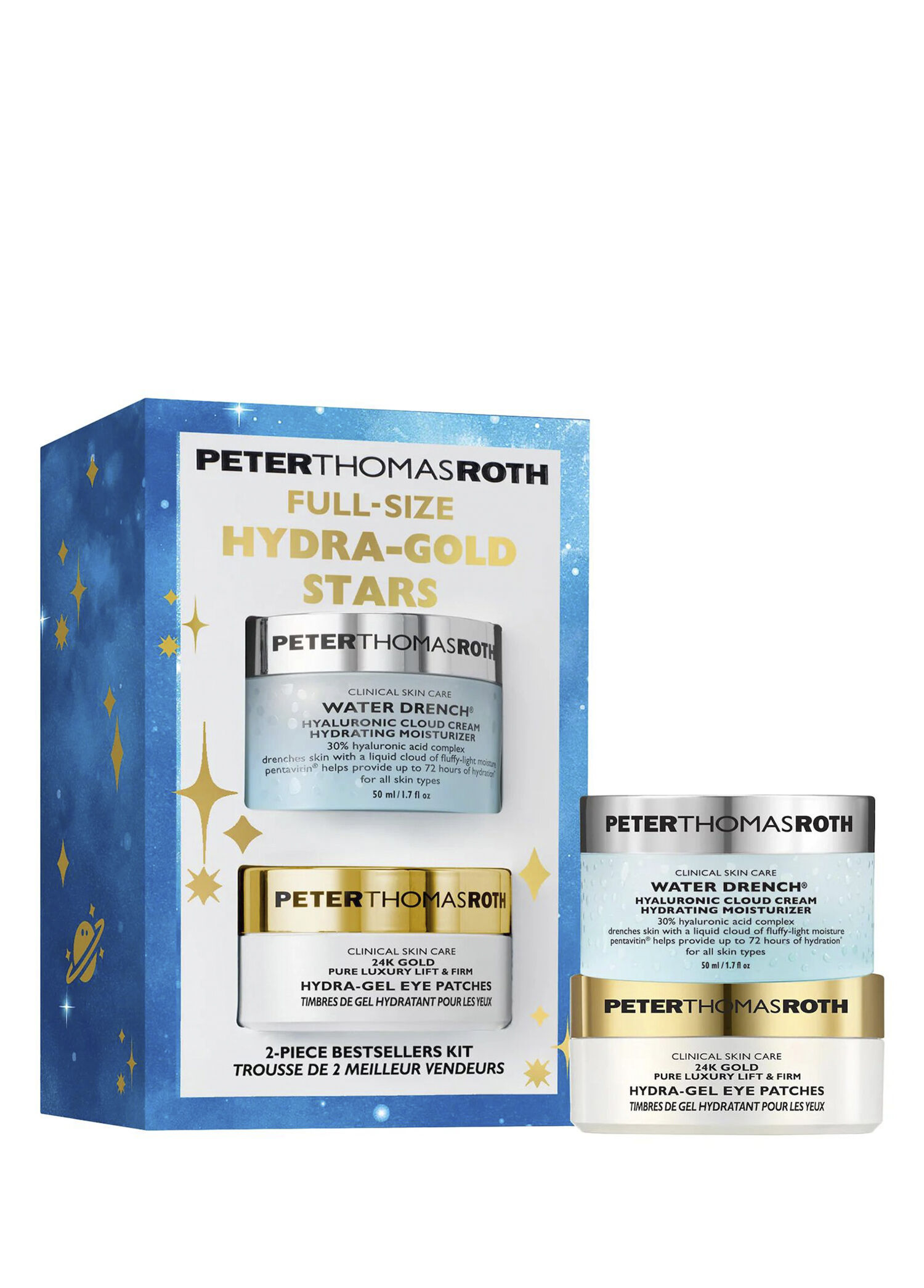 Full-Size Hydra-Gold Stars Nemlendirici Krem ve Göz Pedi 2'li Set
