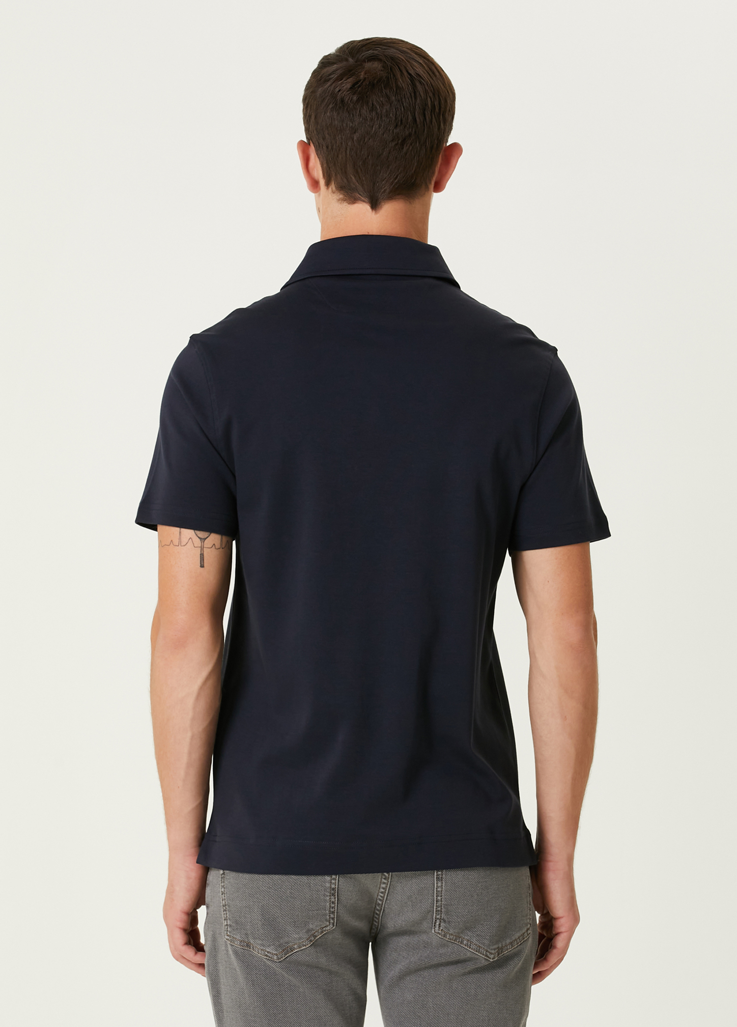 Slim Fit Lacivert Polo T-shirt_4