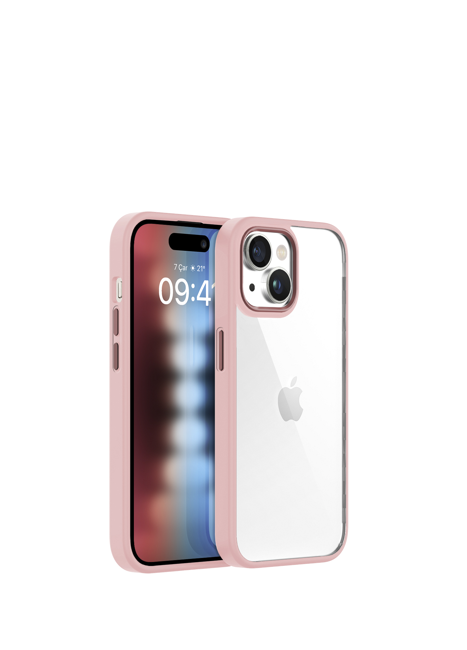 iPhone 15 New Air Bumper Pembe Plastik Kılıf