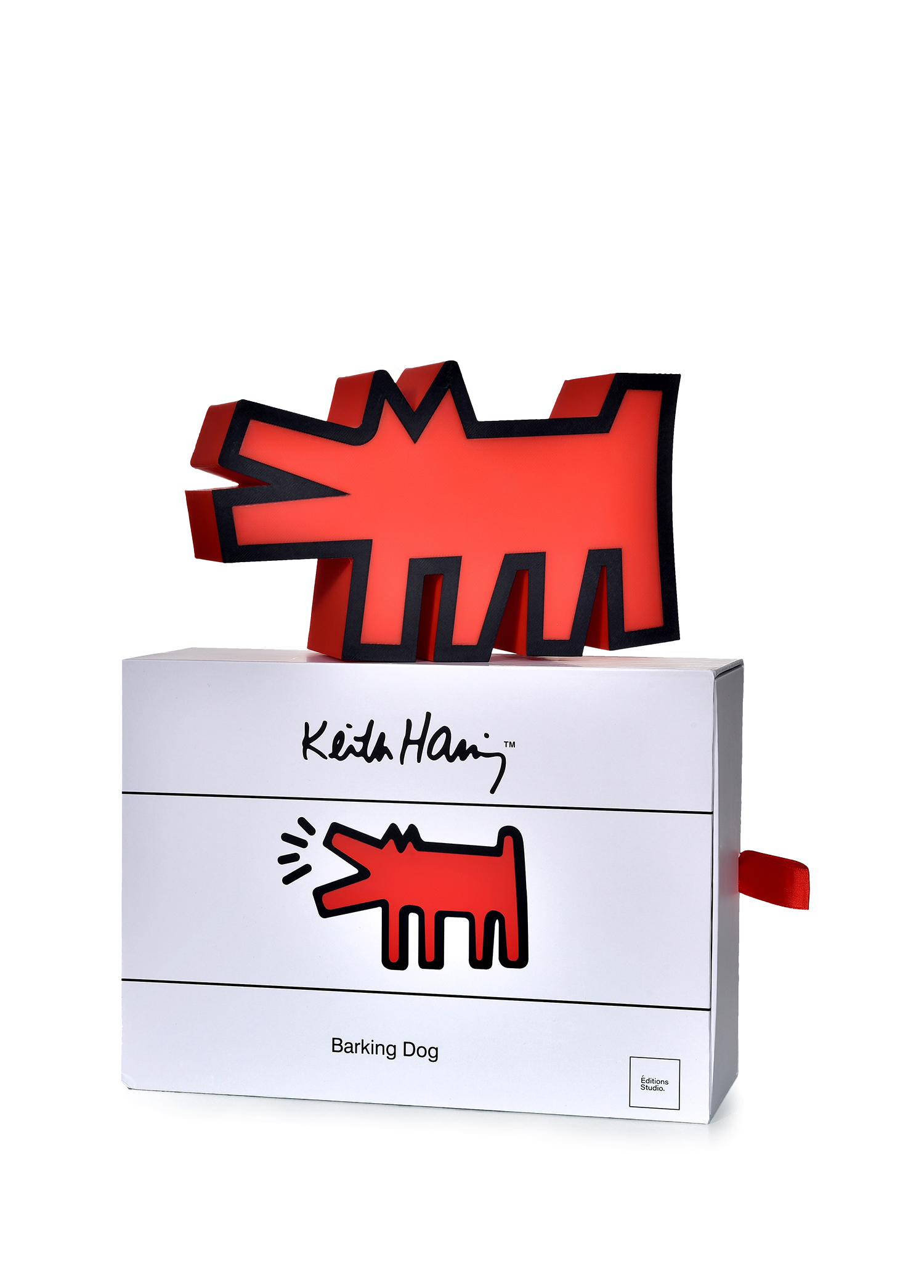 Keith Haring Barking Dog Kırmızı Heykel