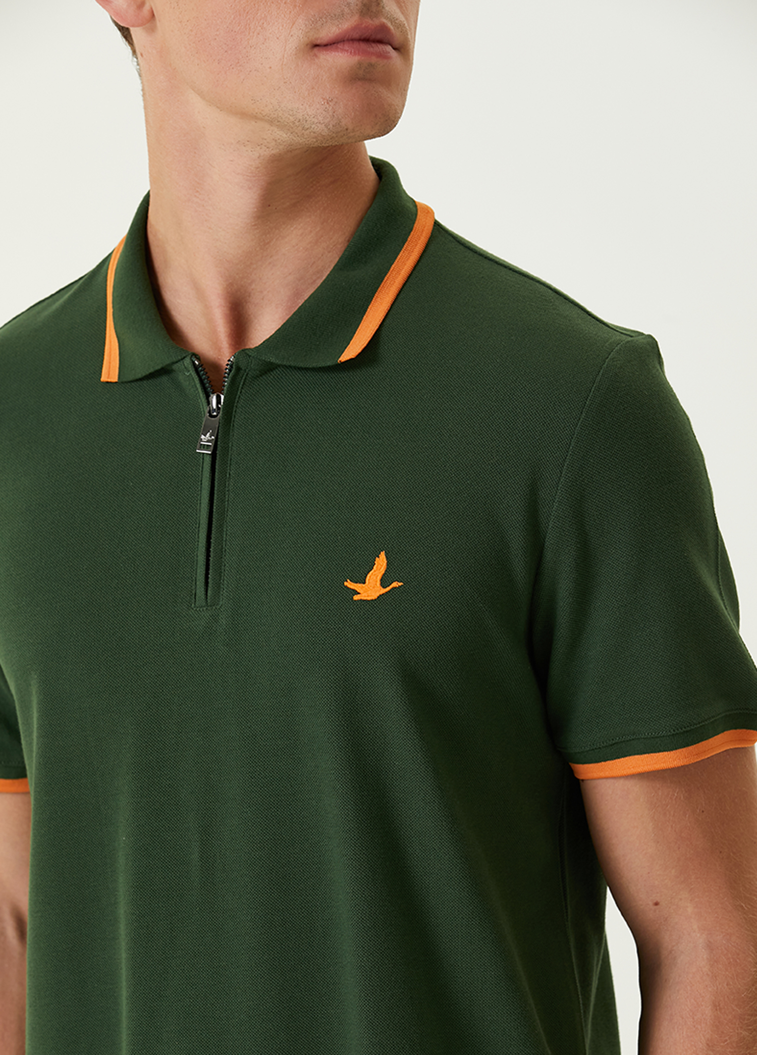 Turuncu Yeşil Polo Yaka T-shirt_4