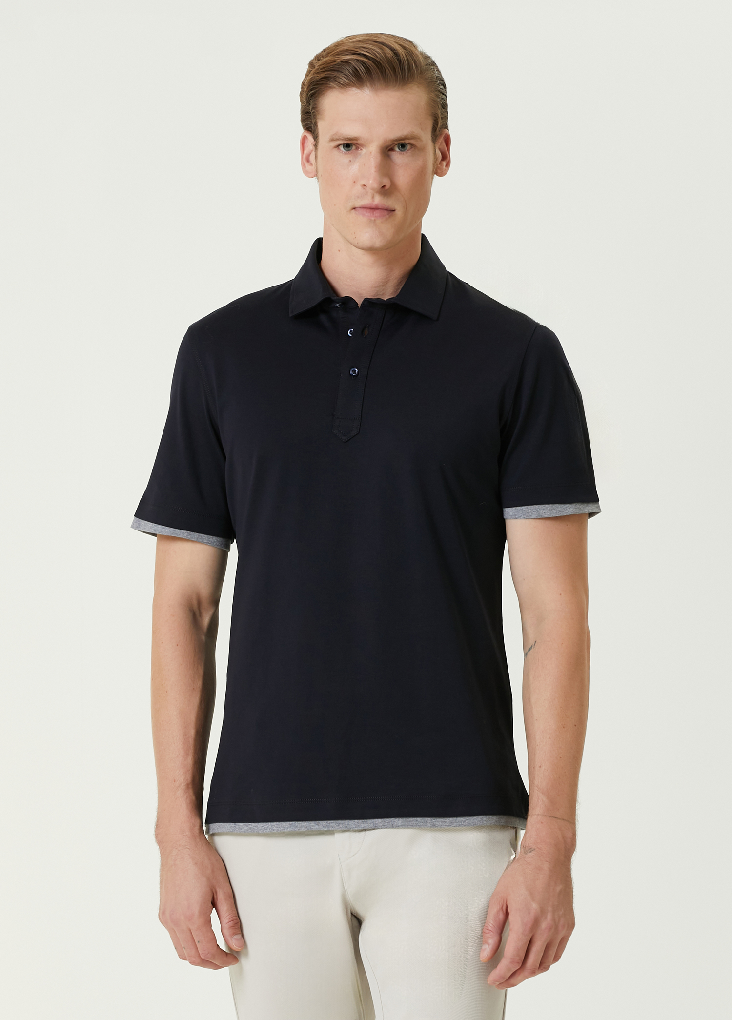 Lacivert Polo Yaka T-shirt