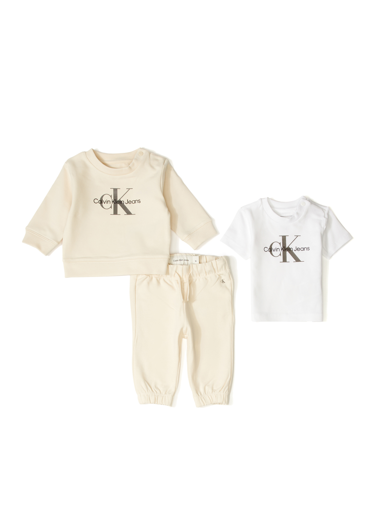 Gri Unisex Bebek Organik Pamuk 3lü Set