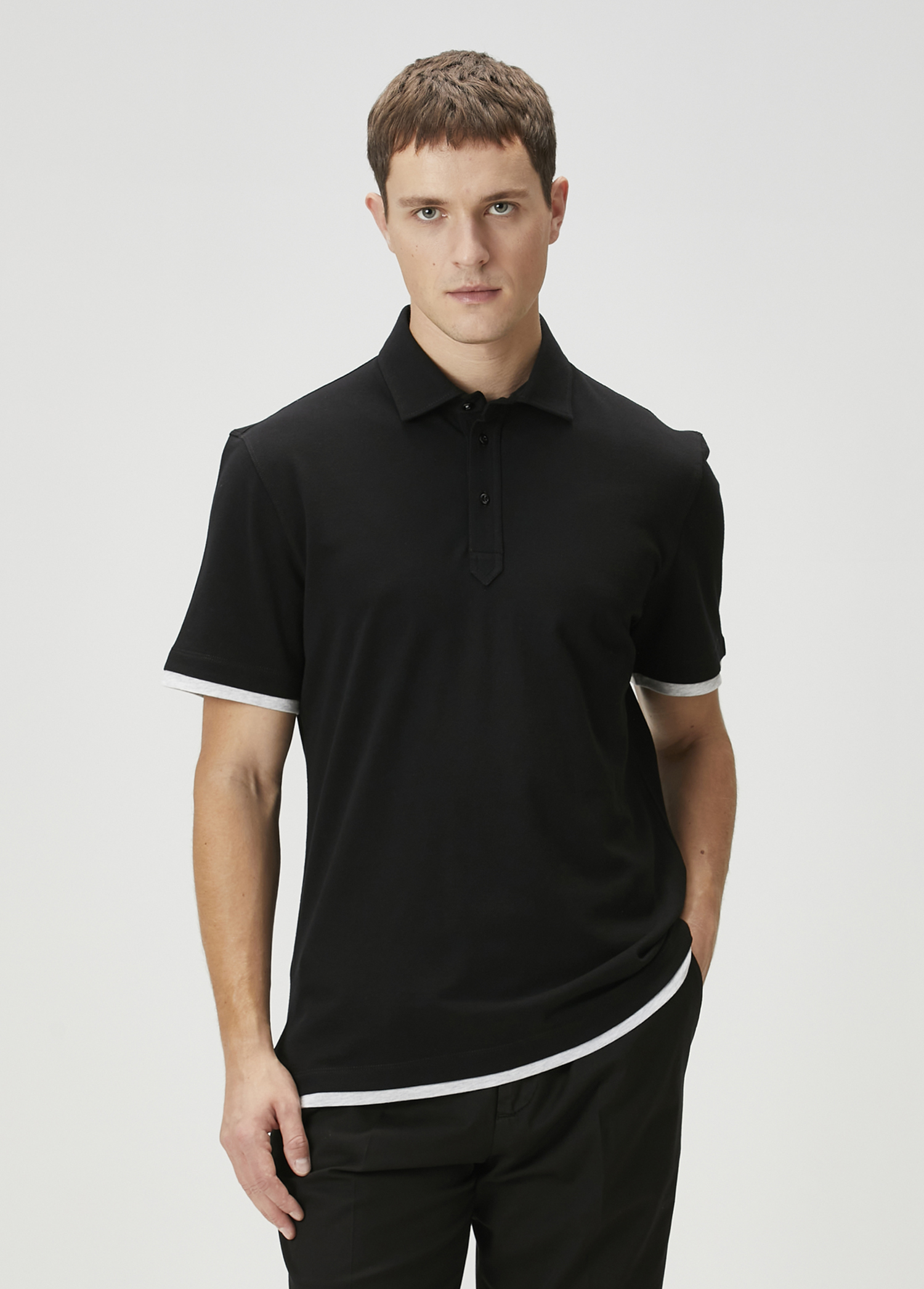 Siyah Polo Yaka T-shirt