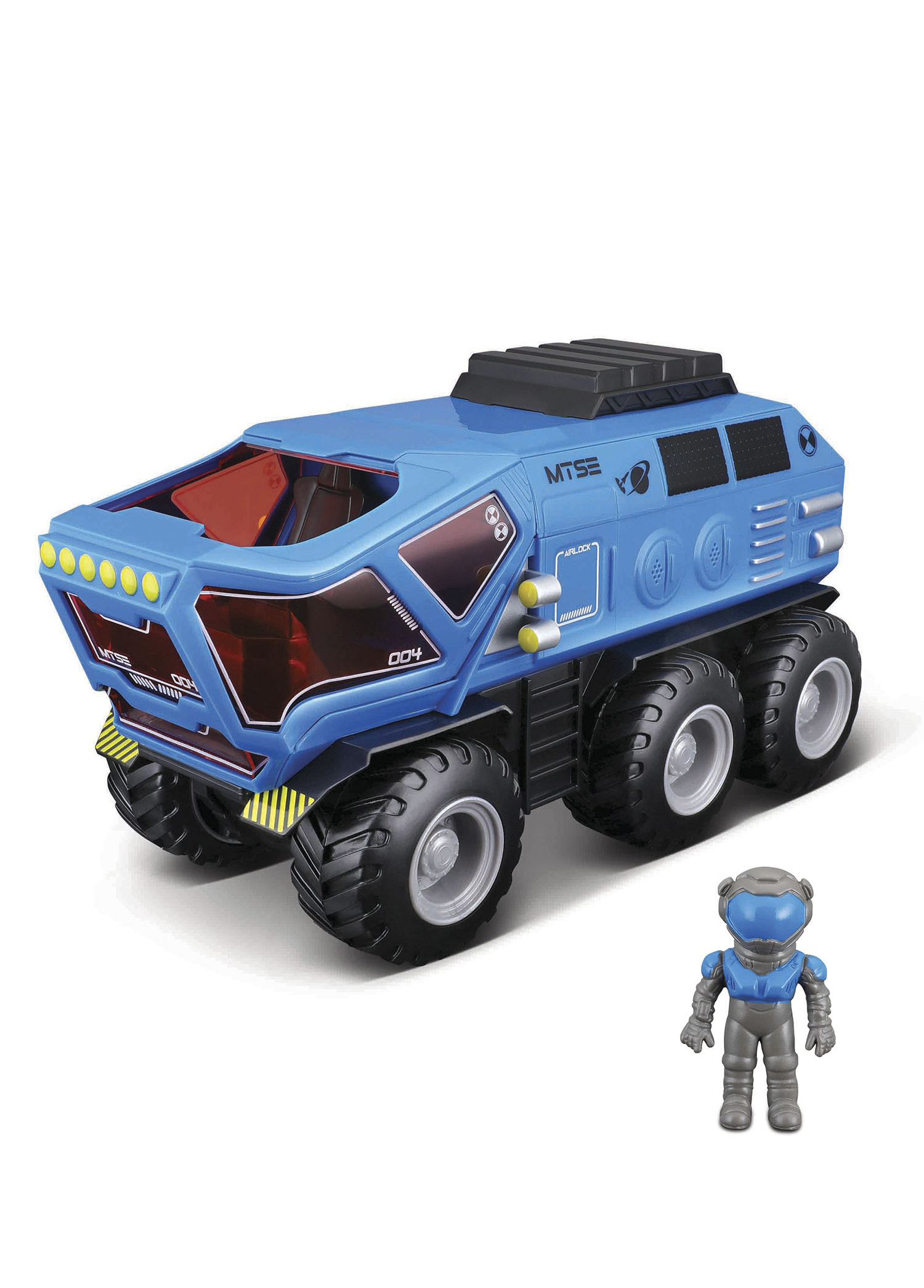 Space Explorers Mavi 6x6 Rover Sürtmeli Uzay Aracı ve Figür