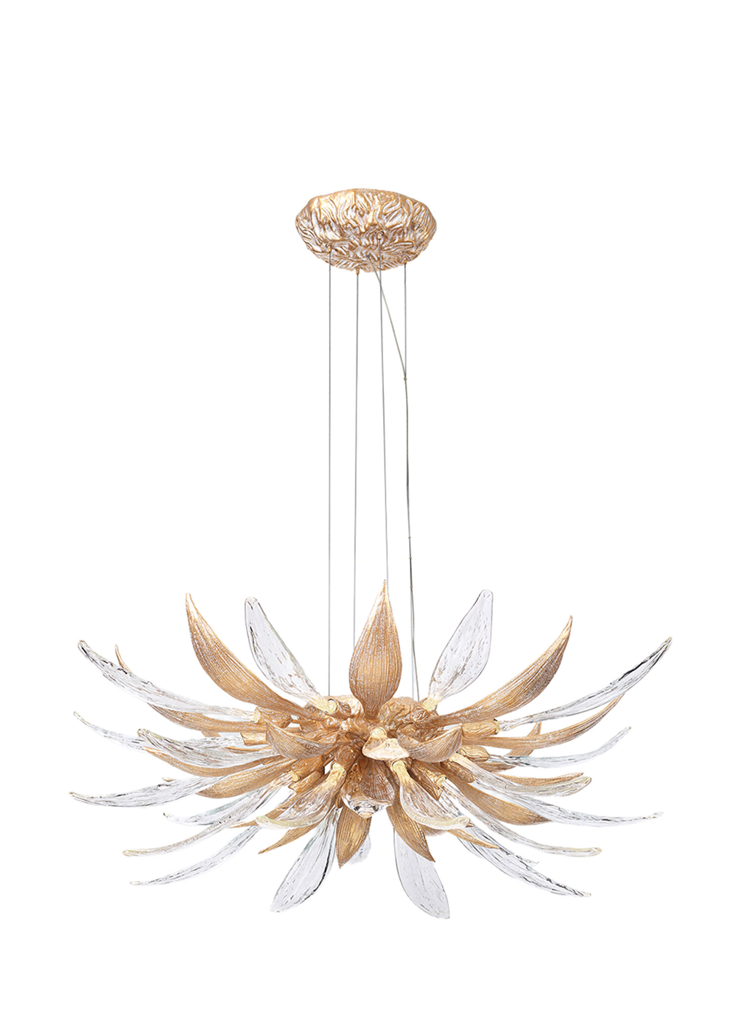 Dandelion Hope Altın Rengi Bronz Cam Sarkıt Avize
