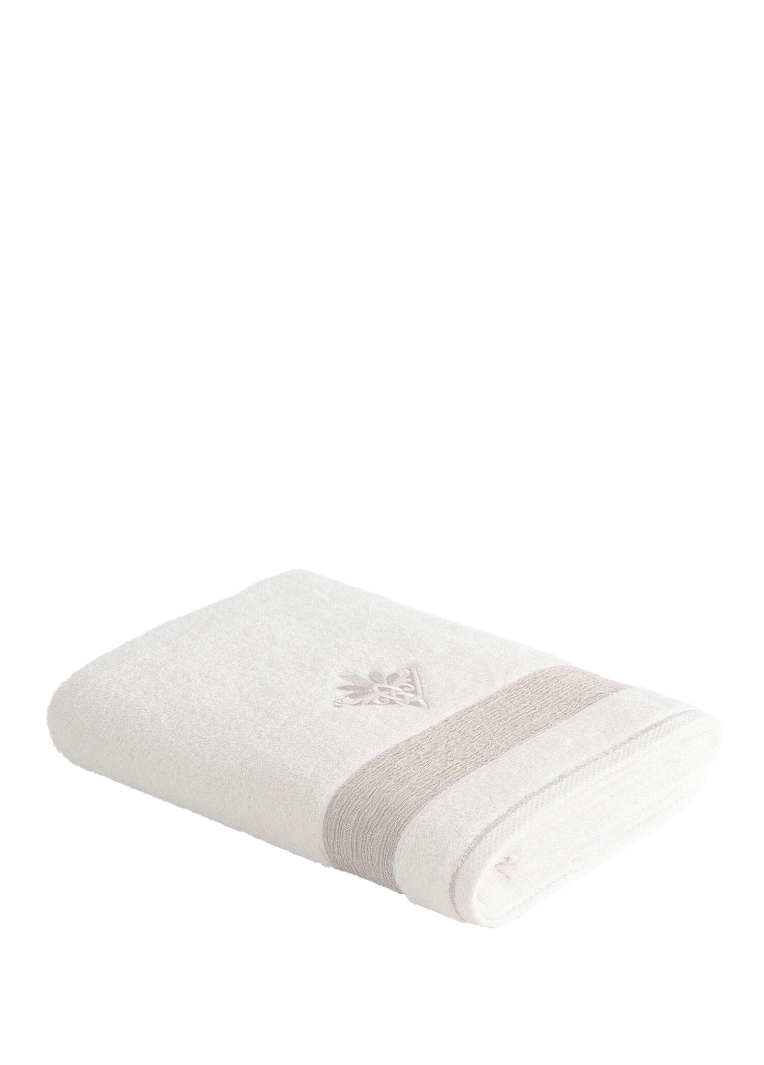 Mihra Krem Organik Pamuk Nakışlı Erkek Banyo Havlusu 80 x 150 Cm