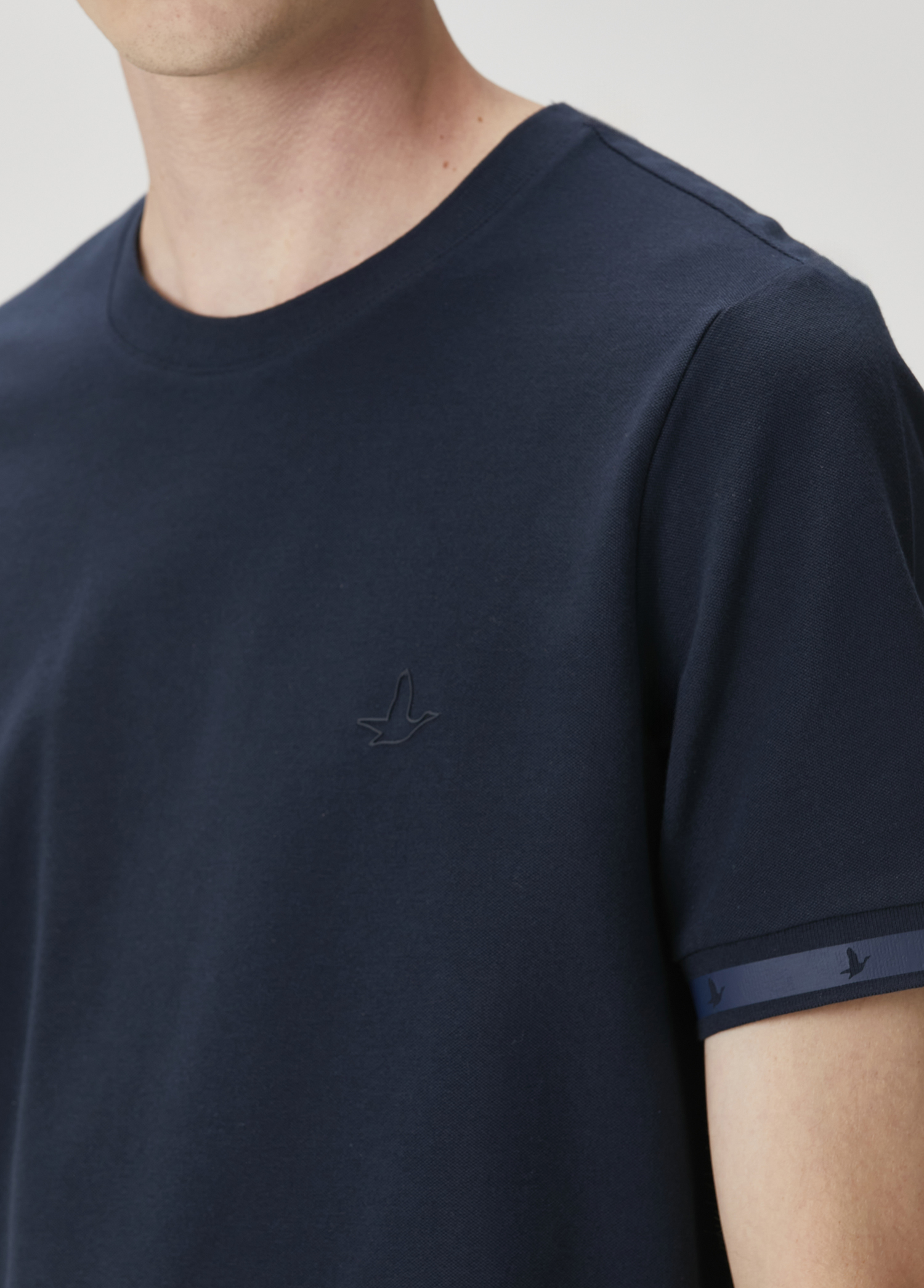 Lacivert Logo Baskılı T-shirt_5