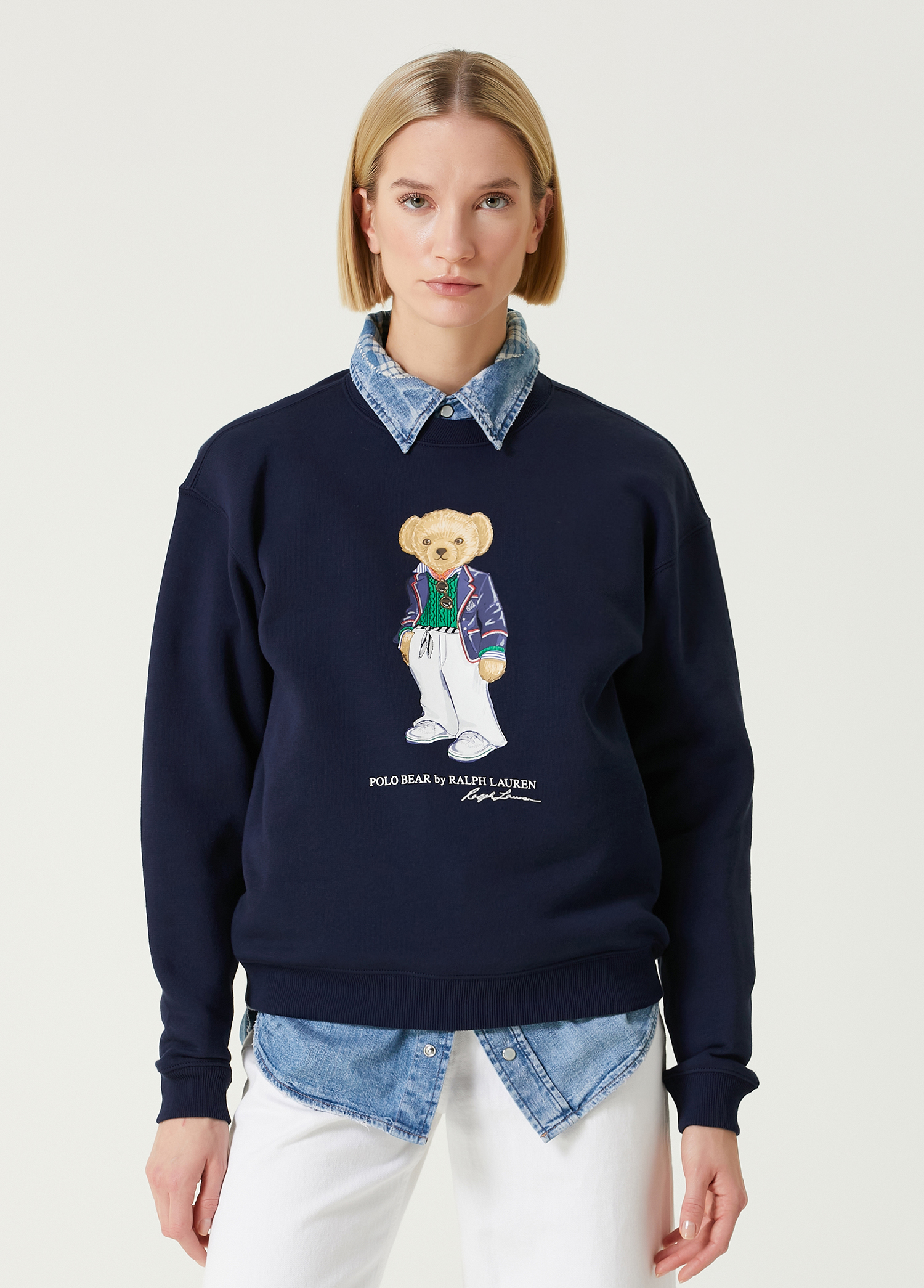 Polo Bear Lacivert Baskılı Sweatshirt