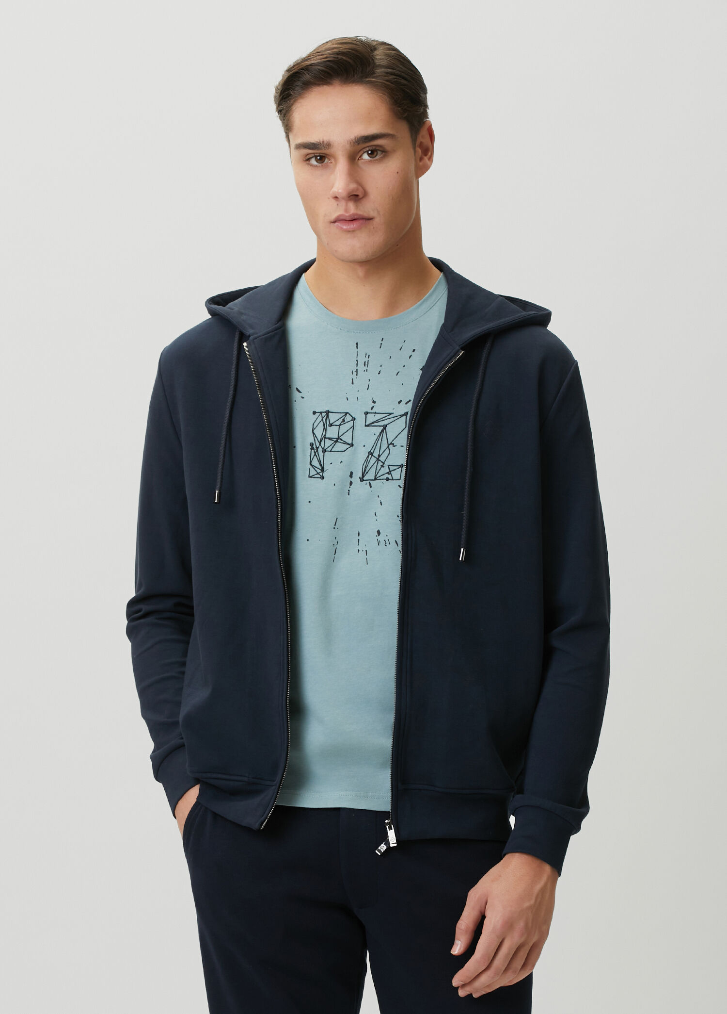 Lacivert Kapüşonlu Sweatshirt