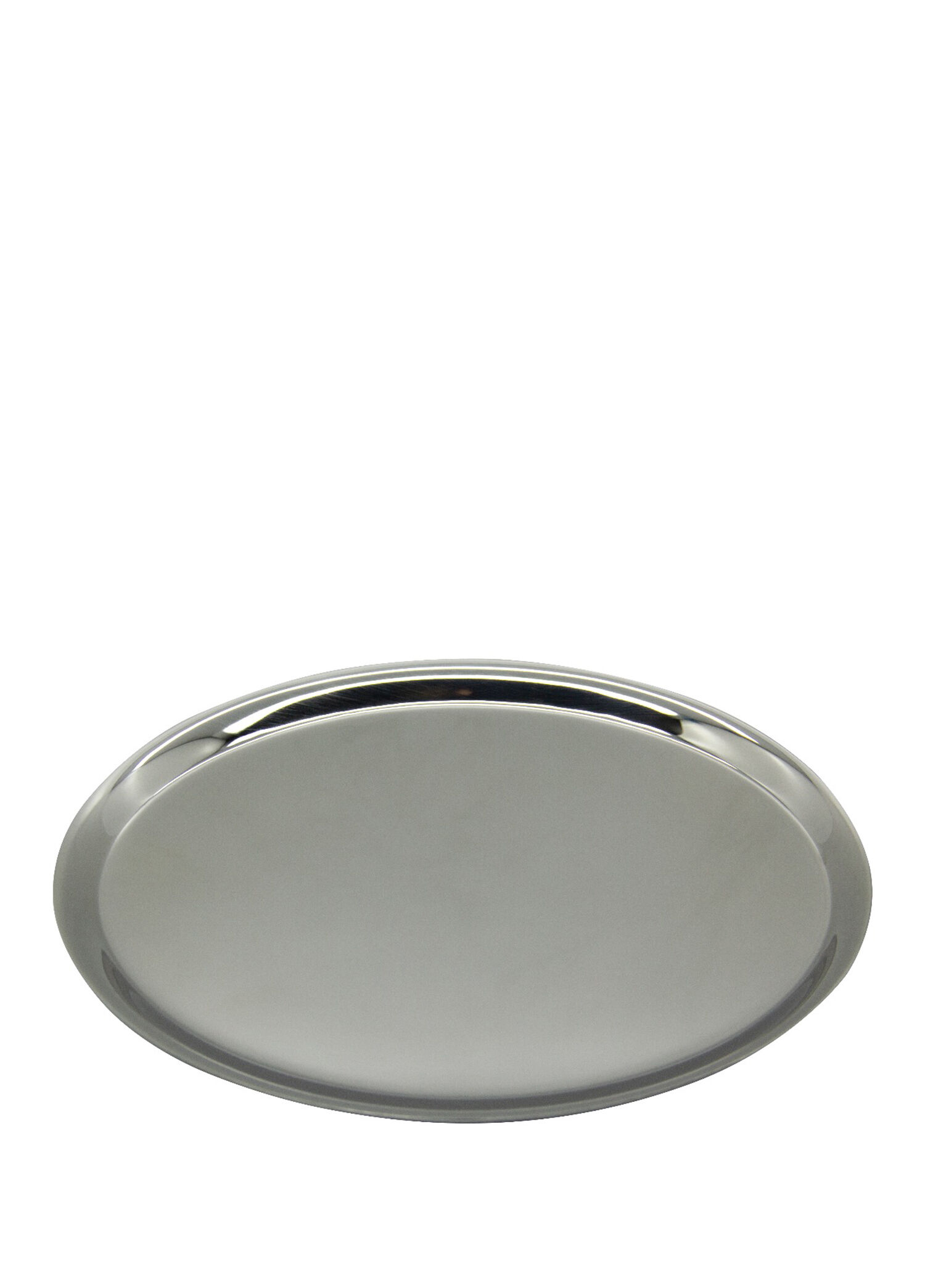 Gümüş Rengi Metal Oval Servis Tepsisi 30 cm