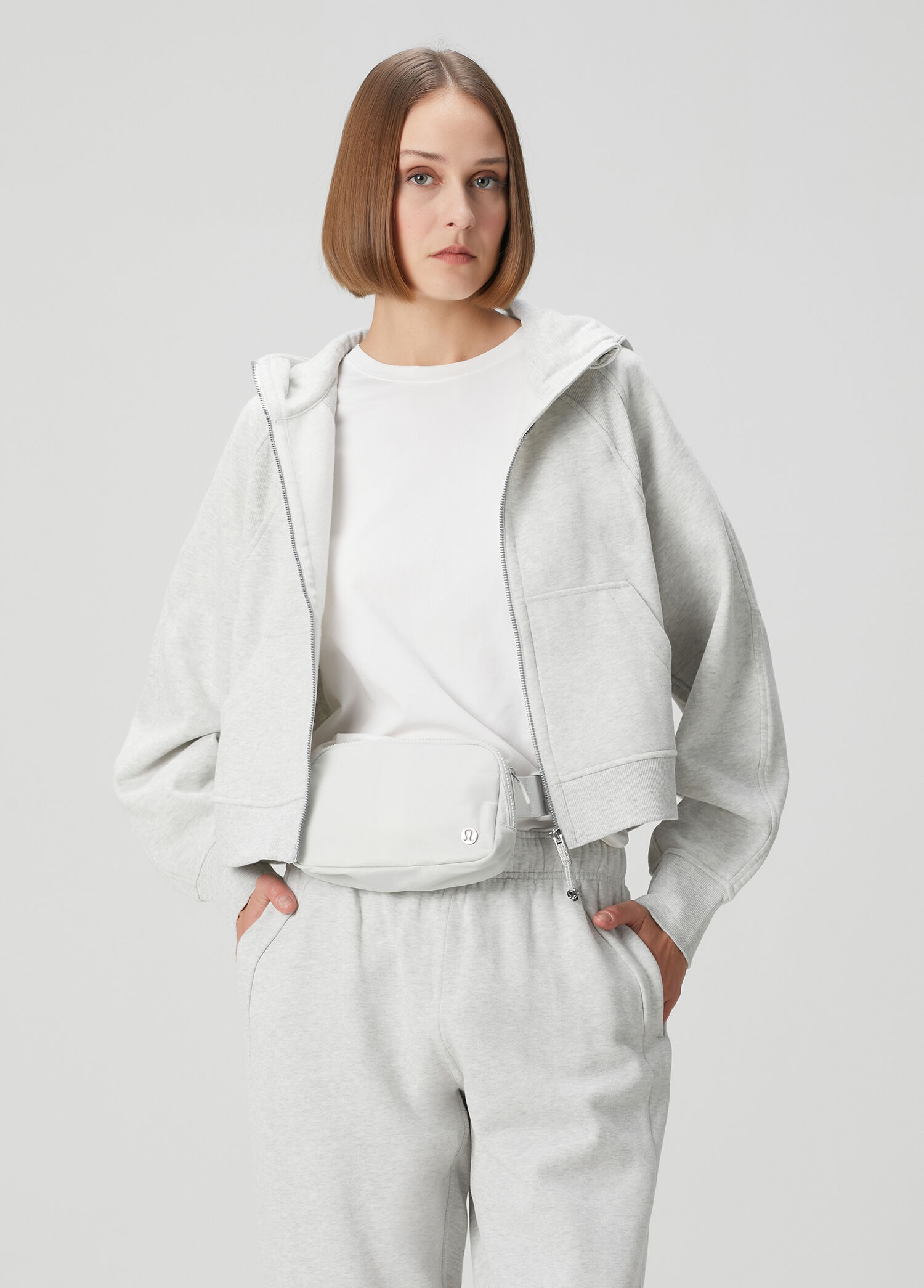 Scuba Oversize Full Zip Gri Kapüşonlu Sweatshirt