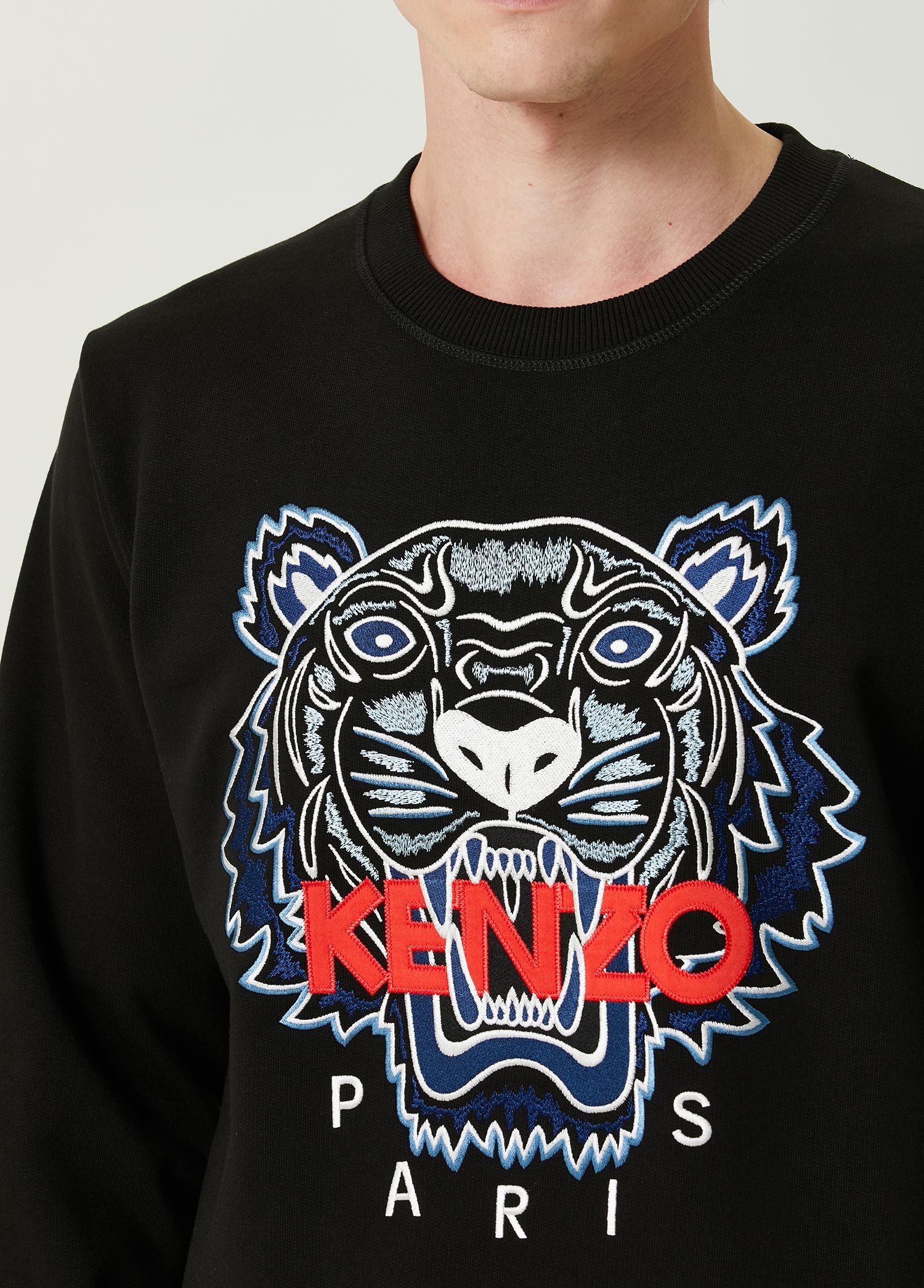 Tiger Siyah Bisiklet Yaka Sweatshirt