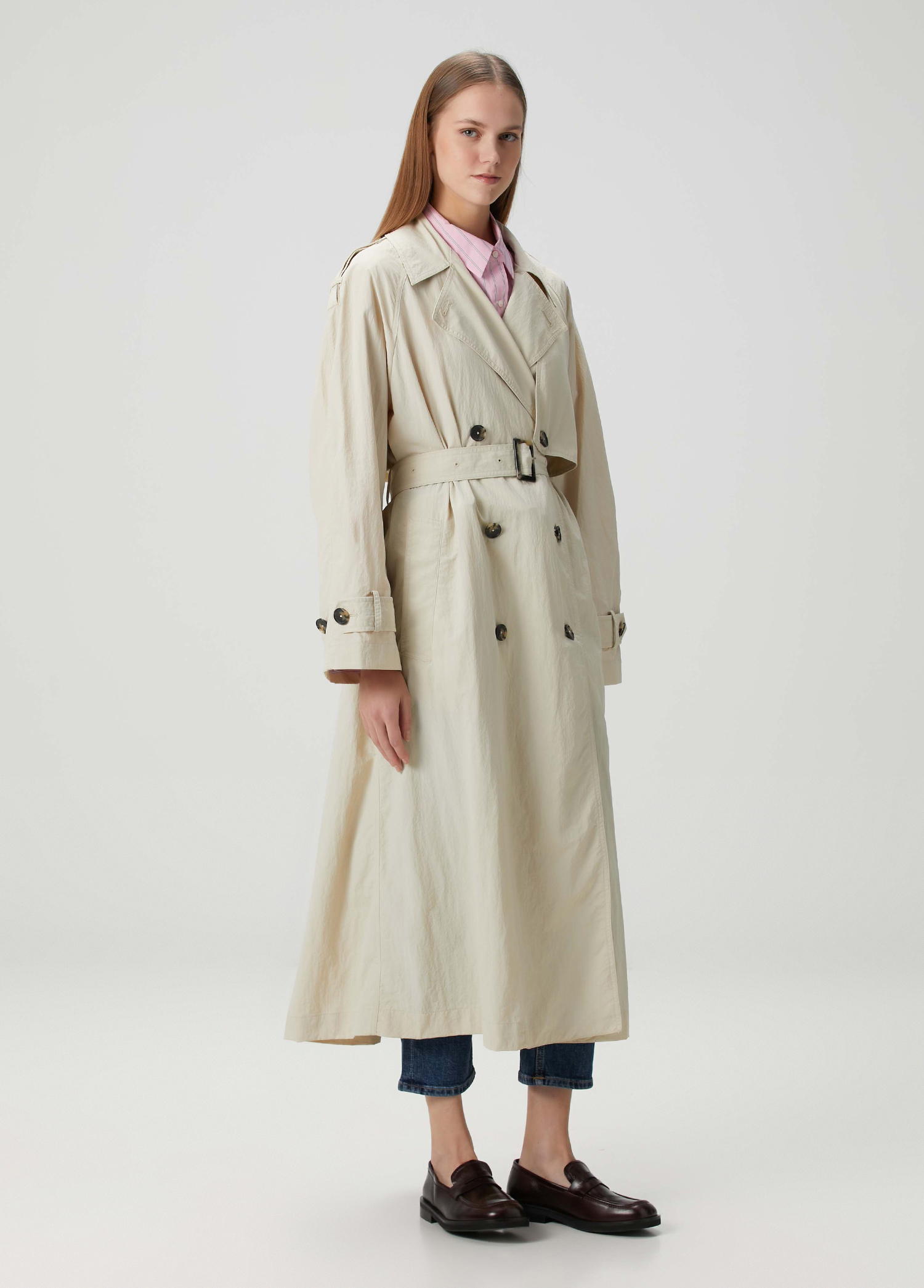 Tommy Hilfiger Beige Oversized Top Coat