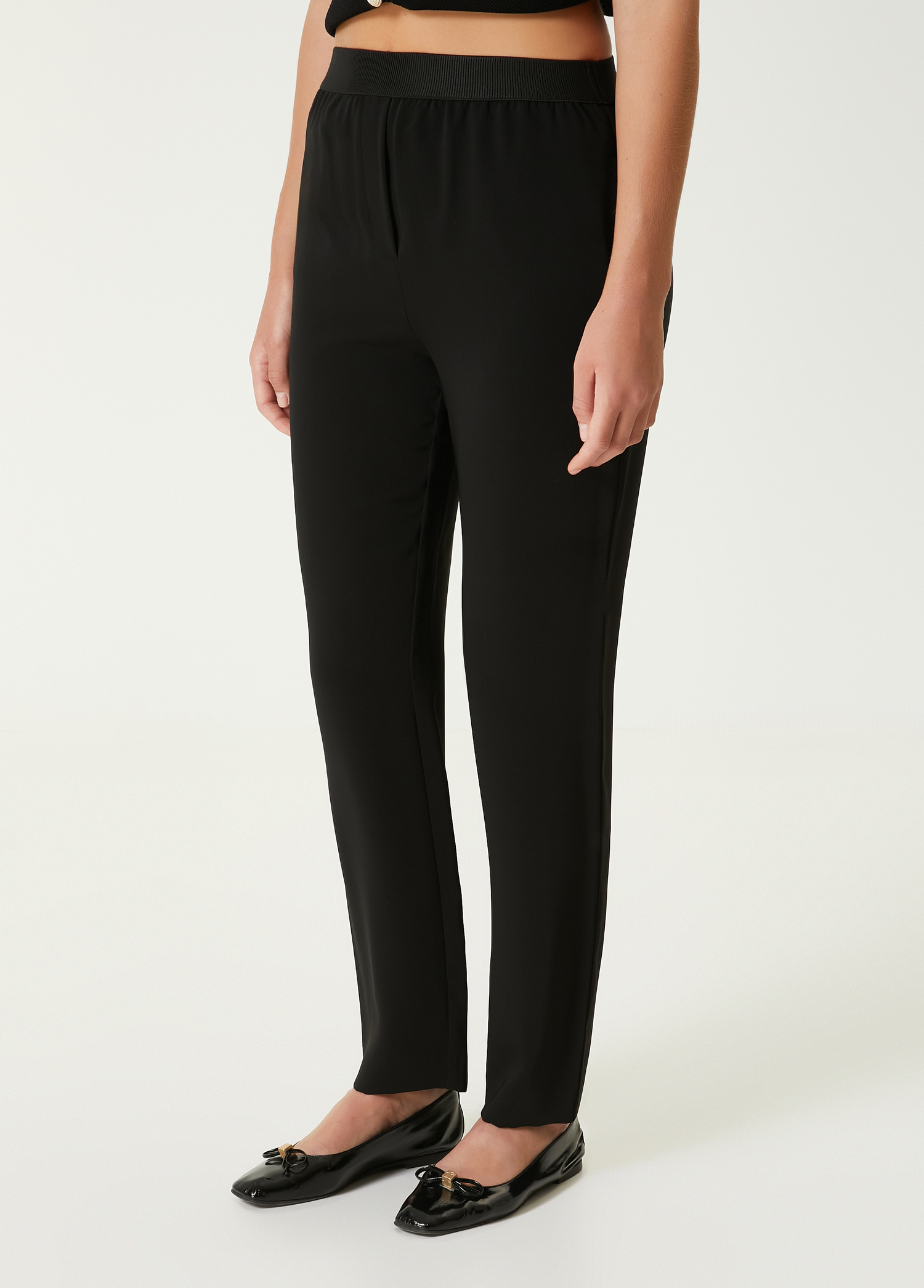 Siyah Krep Pijama Pantolon_2