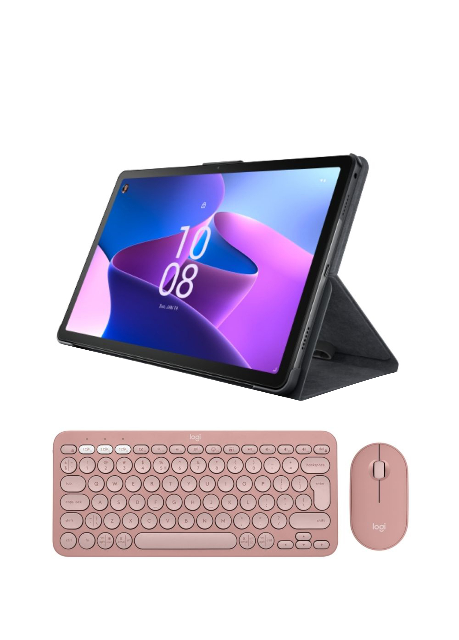 Tab M10 Plus TB128FU 10.6'' 4GB RAM 128GB Wifi + Bluetooth Tablet ZAAS0033TR ve Logitech Pebble 2 Kablosuz Klavye Mouse Seti