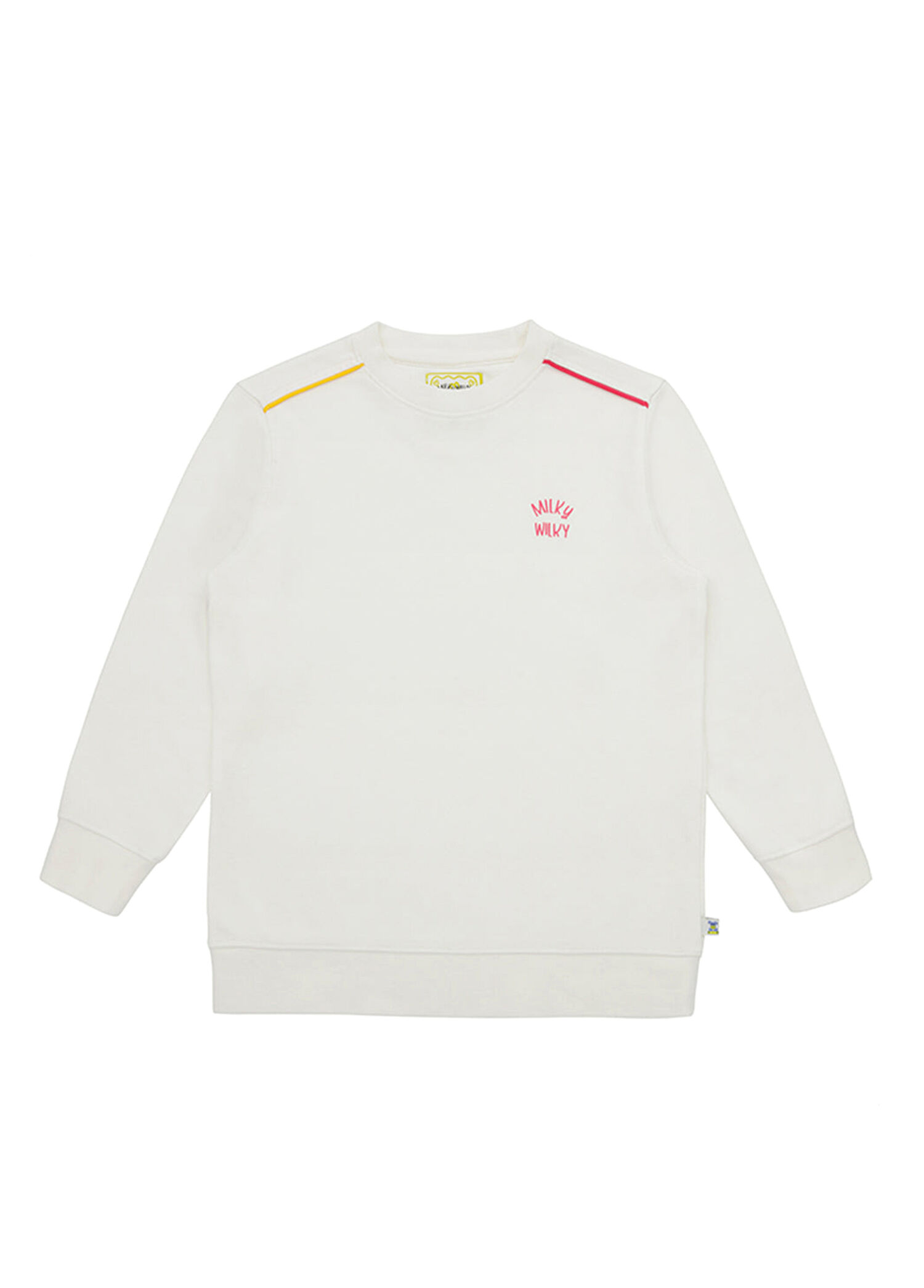 Beyaz Yuvarlak Yaka Kız Çocuk Sweatshirt