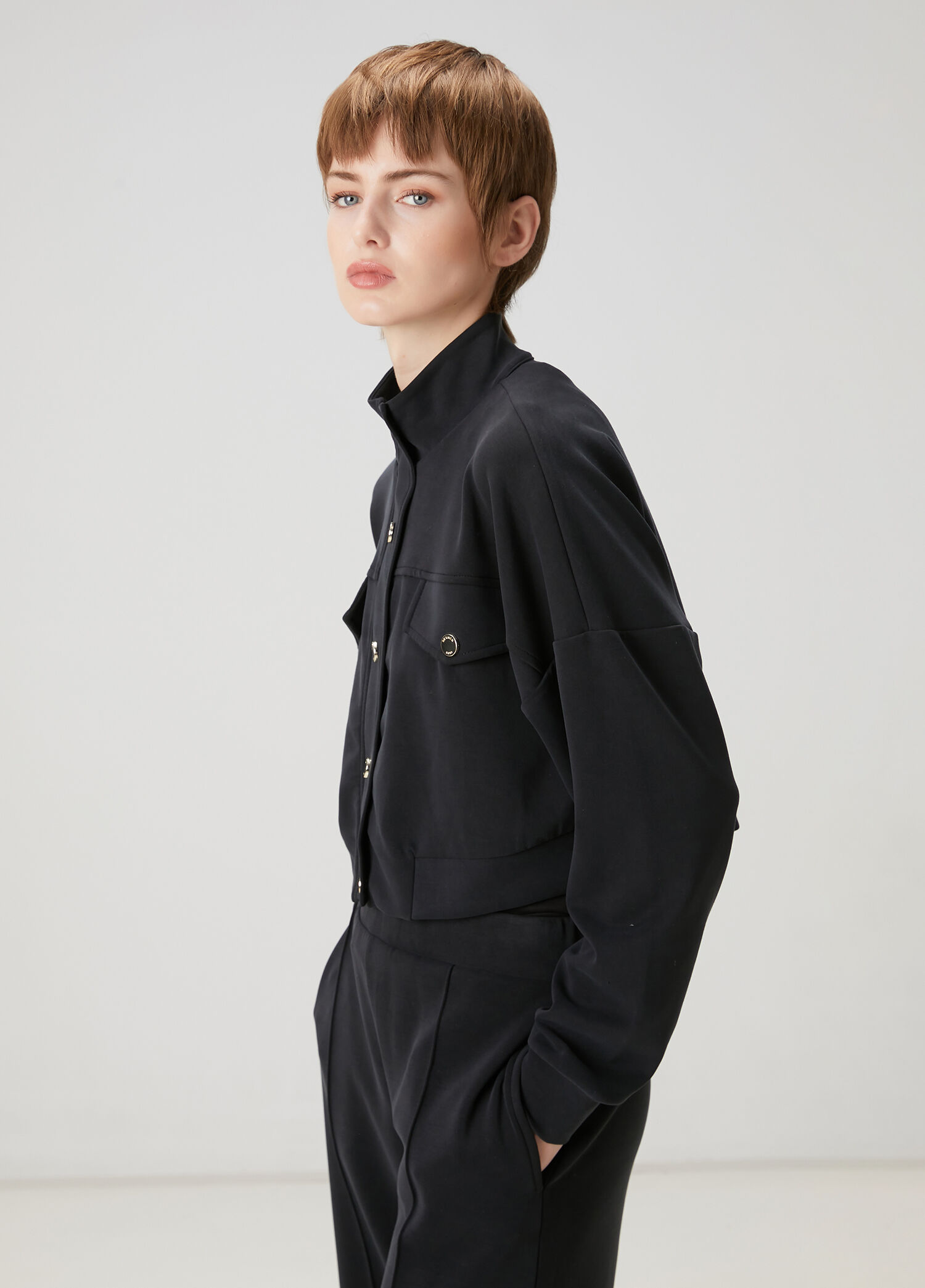 Siyah Ceket Formlu Sweatshirt