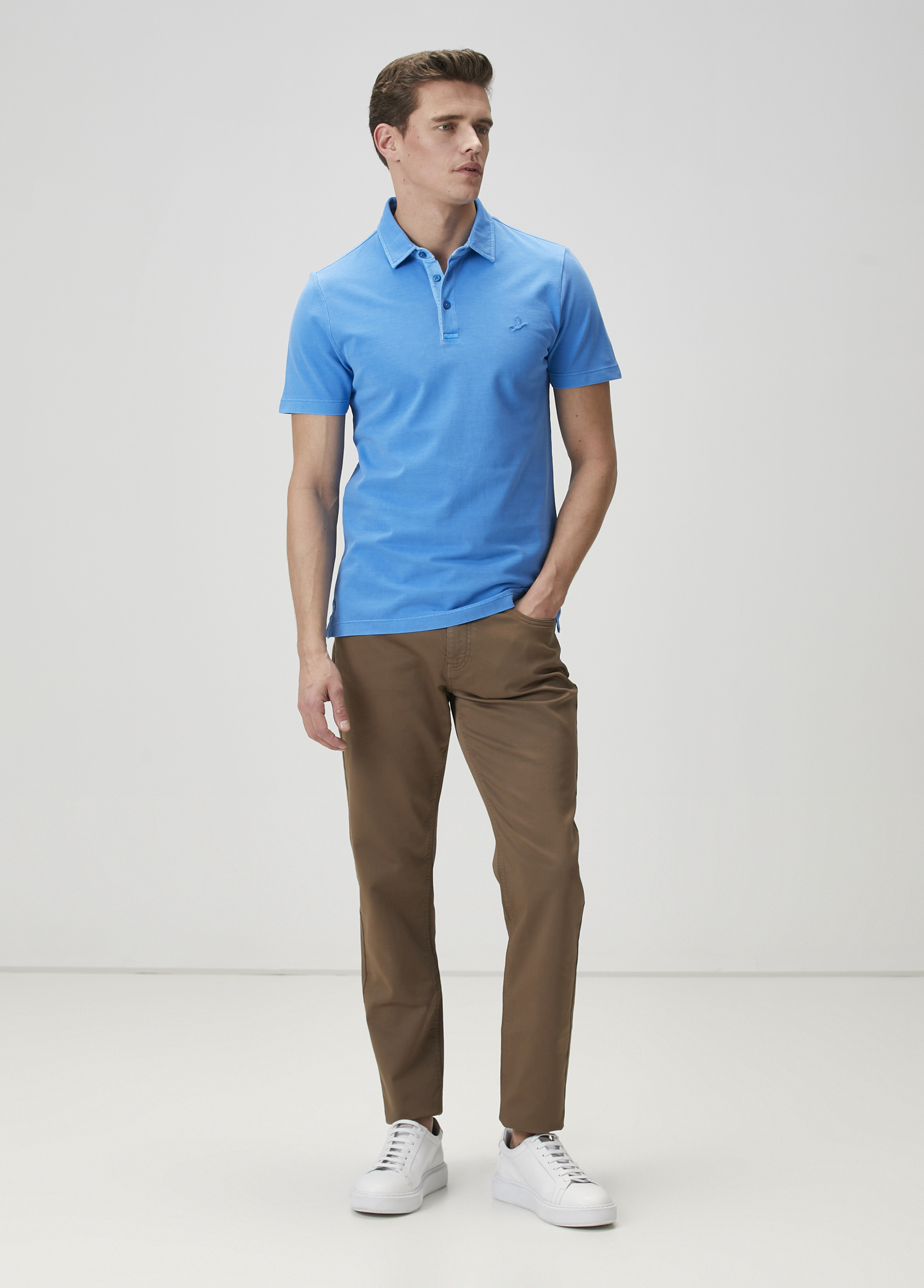 Comfort Fit Kobalt Polo Yaka T-shirt_2