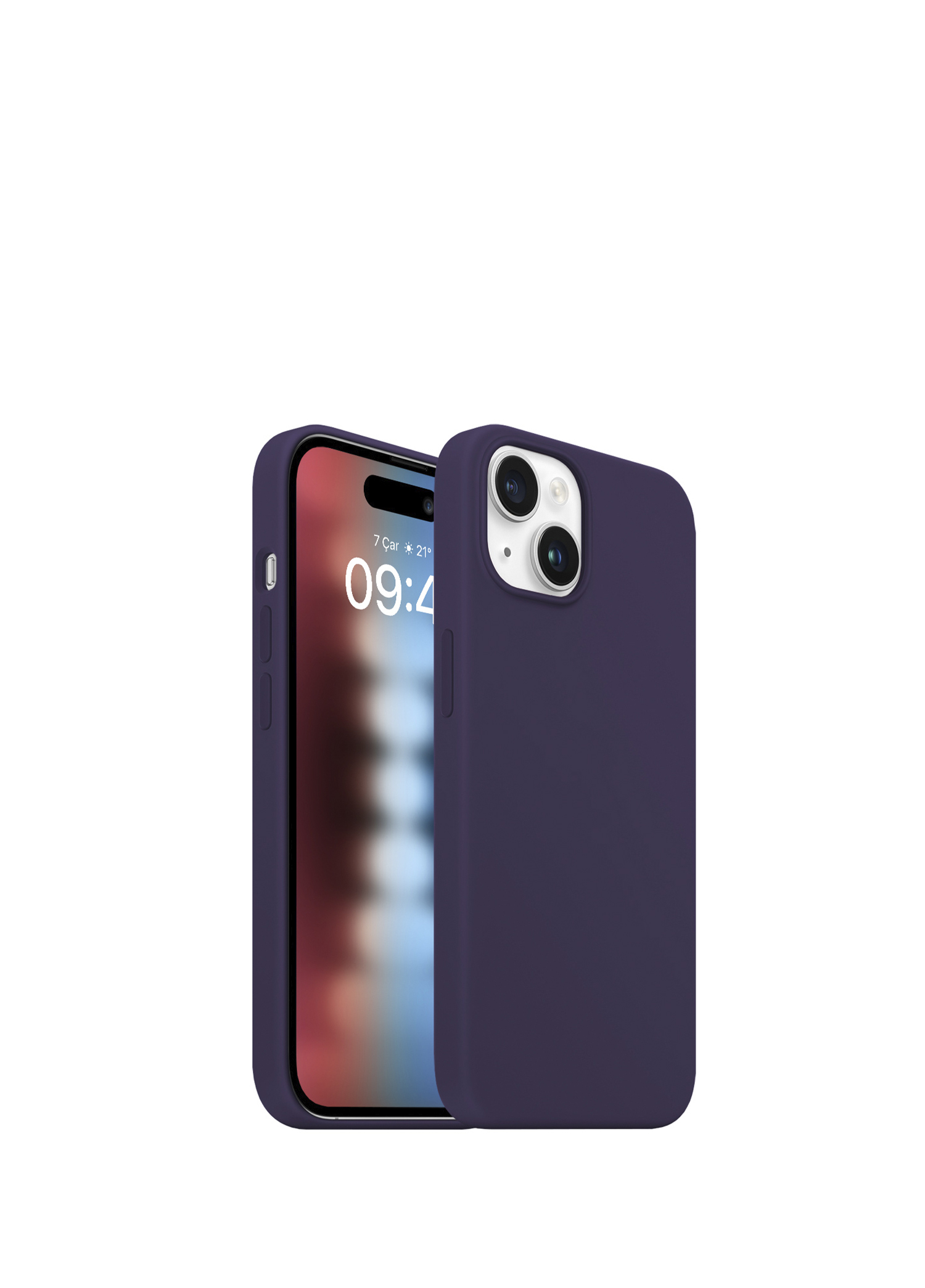 Purple iPhone 15 Rubber Fit Kılıf