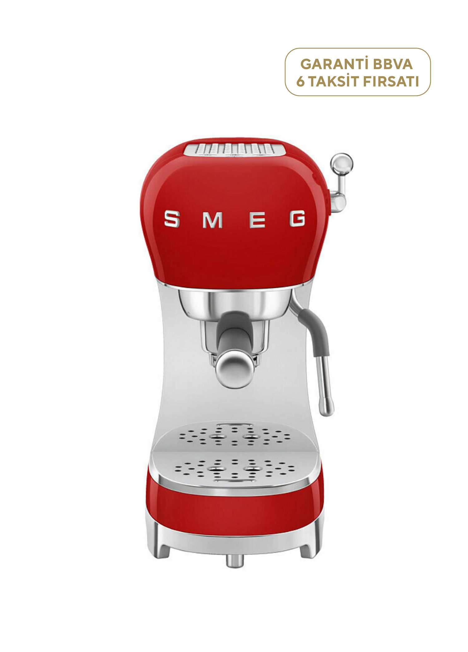 50's Style Kırmızı Espresso Kahve Makinesi