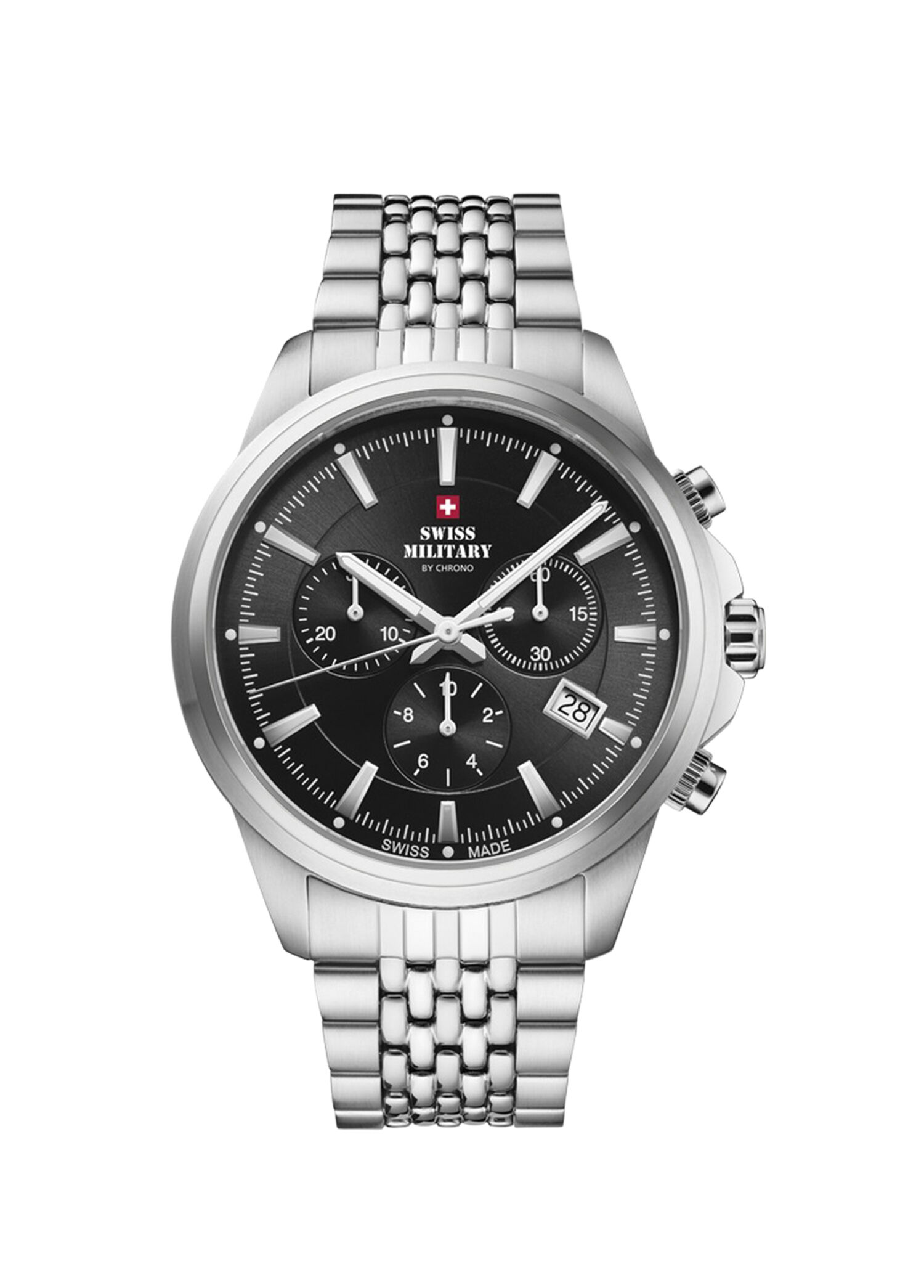 Swiss Military Siyah Erkek By Chrono SM34107.01 Çelik Erkek Kol