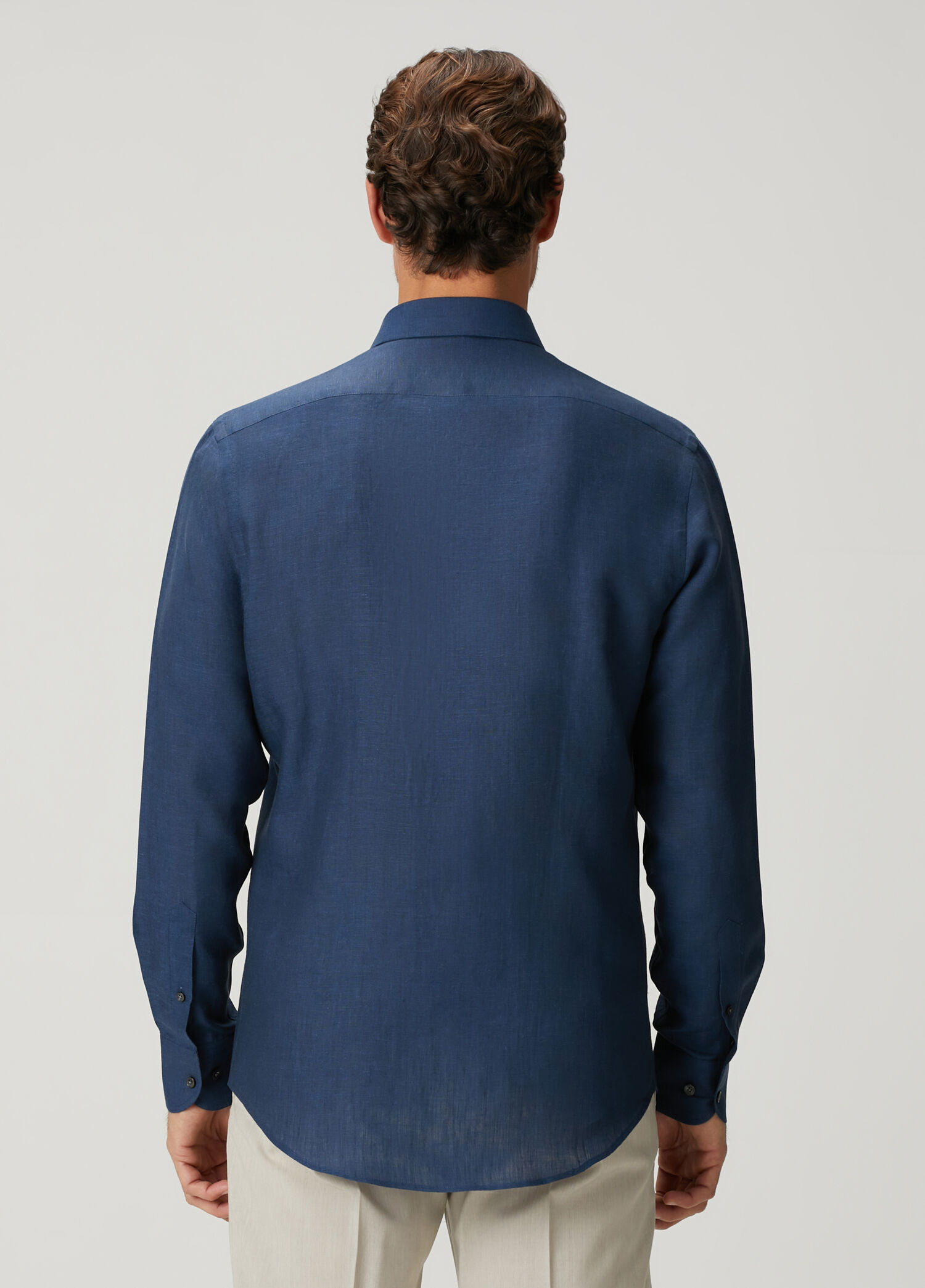 Navy blue Pal Zileri Navy blue Men Navy Blue Linen Shirt 1935590