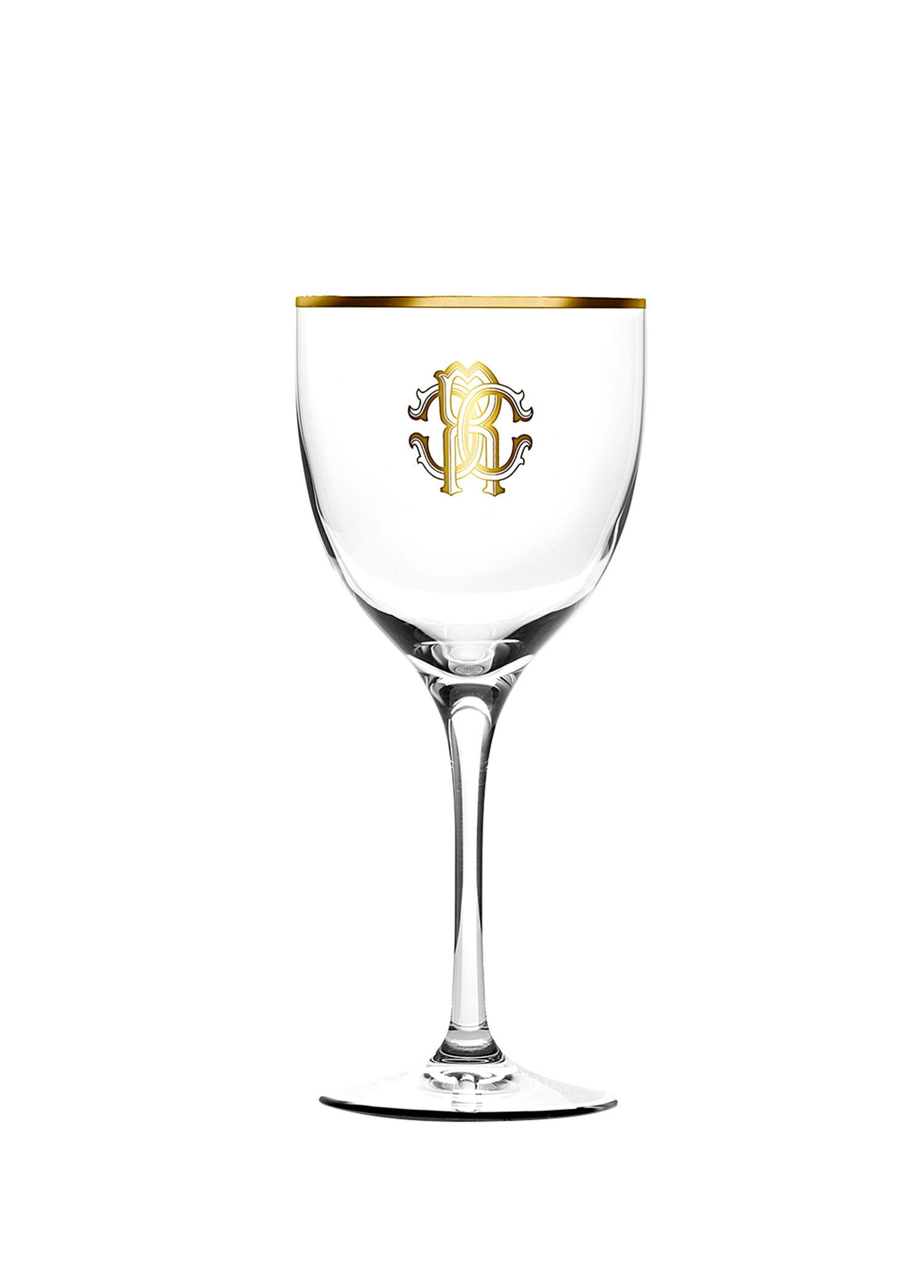 Monogram Gold Altın Dekorlu Kristal Su Kadehi